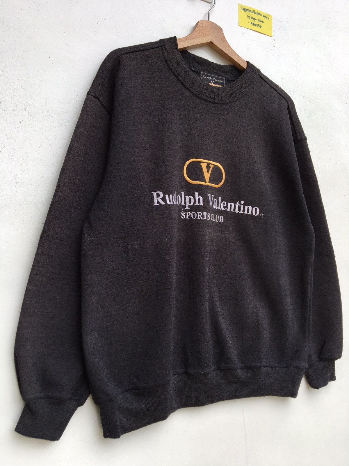 Vintage Vintage Rudolph Valentino Big Logo Embroidered Sweatshirt Size US L / EU 52-54 / 3 - 3 Thumbnail