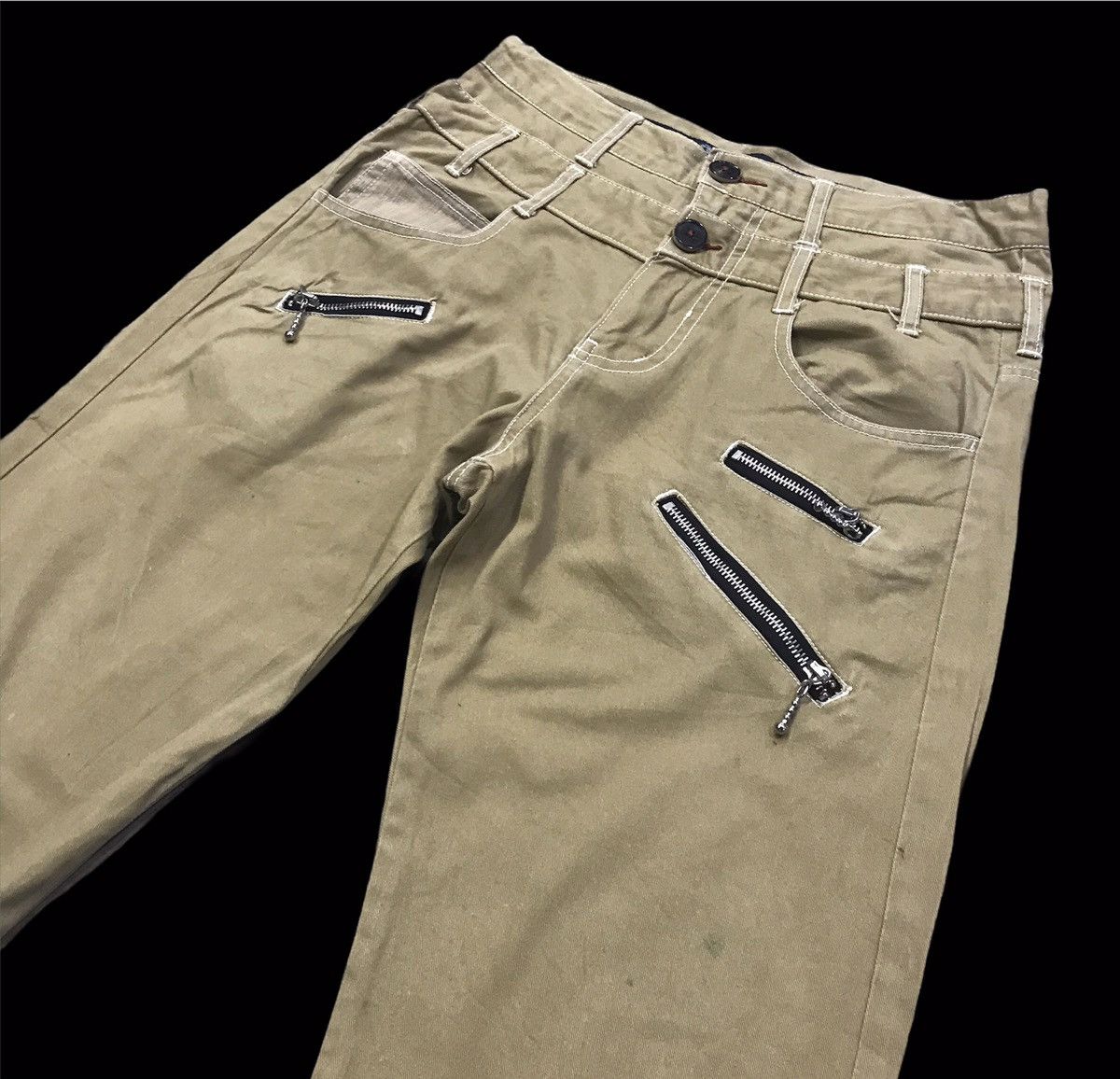 🔥SALE TODAY🔥 Japanese Double Waist Zipper Khaki Pants J73
