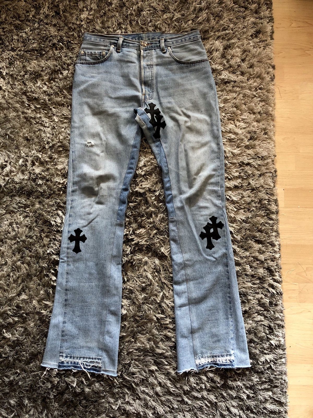 Chrome Hearts GALLERY DEPT Denim Pants crosspatch orange 32