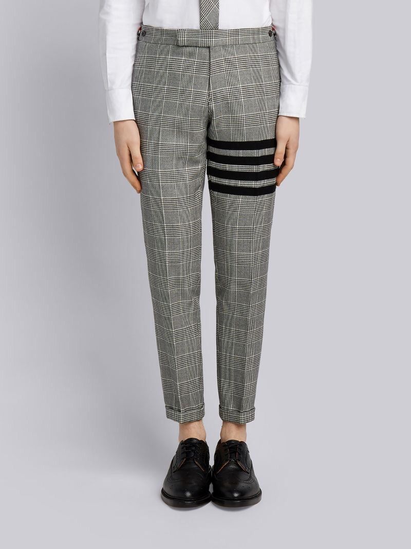 Thom Browne 4-bar prince of Wales heavy wool trousers size 2 Size 38L - 1 Thumbnail