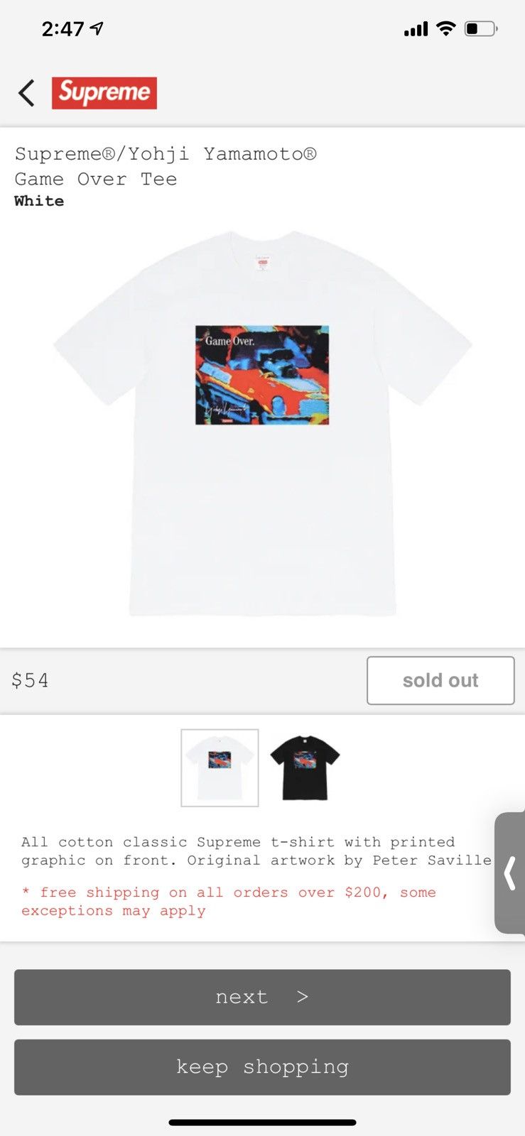 Supreme Game Over Tee | Grailed