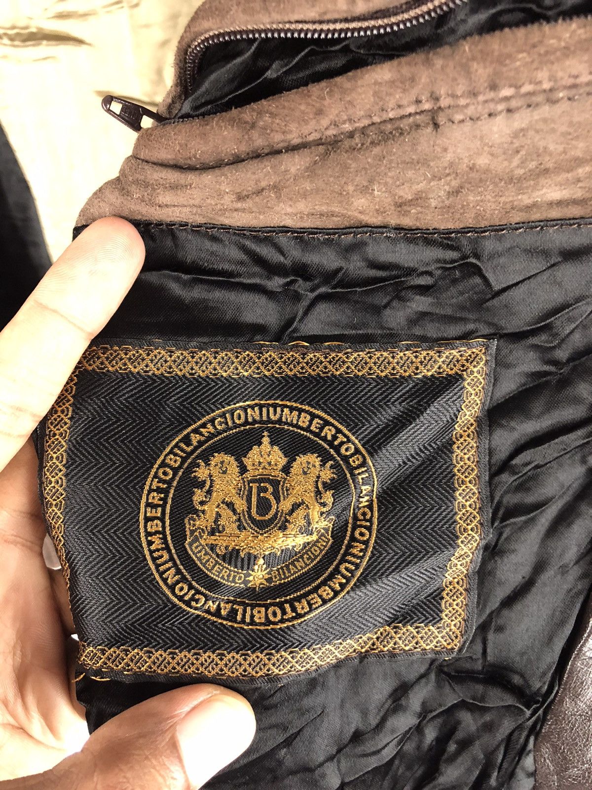 Other 🔥UMBERTO BILANCIONI HYBRID LEATHER KNIT JACKET MADE ITALY Size US L / EU 52-54 / 3 - 9 Thumbnail