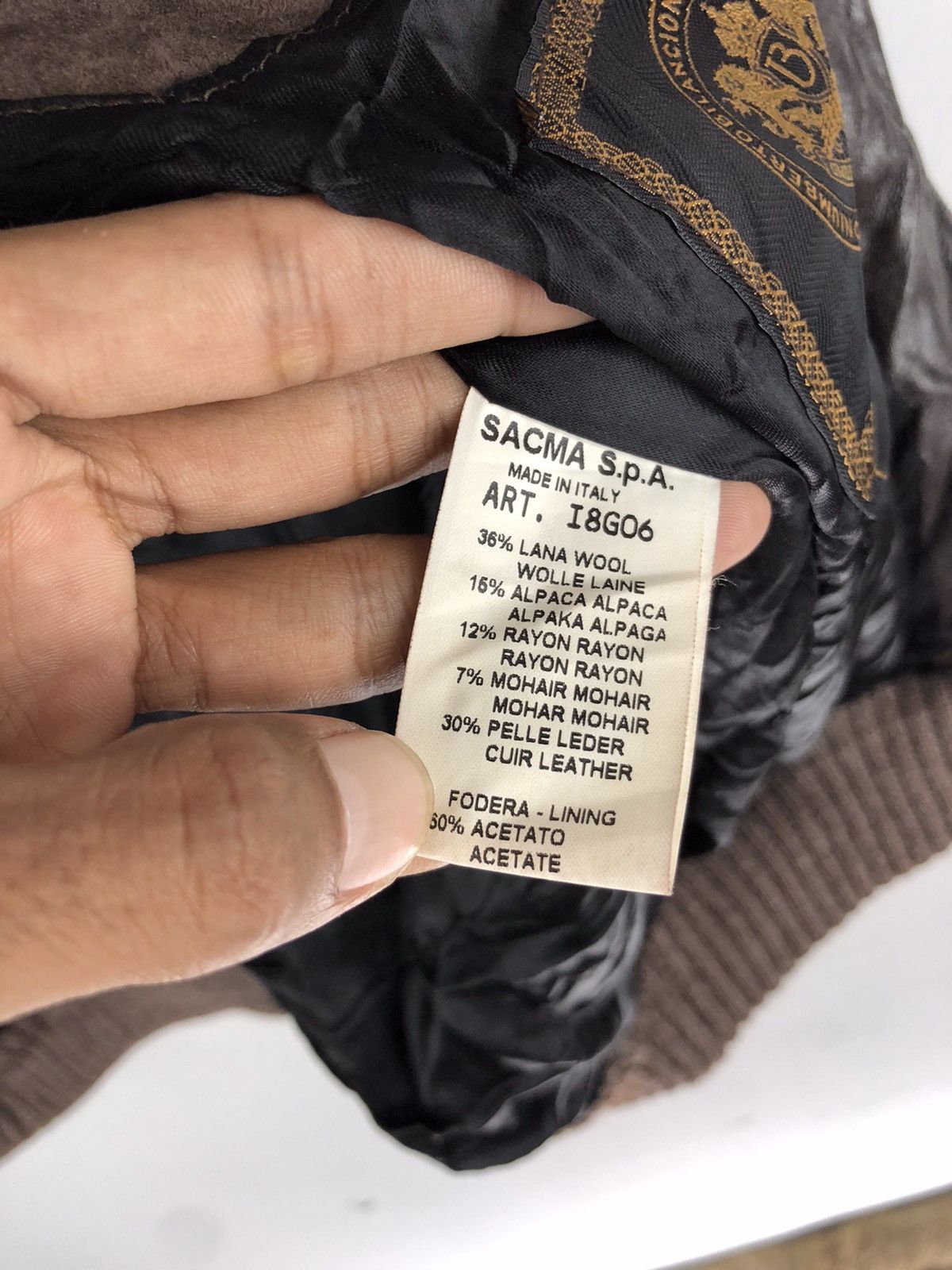 Other 🔥UMBERTO BILANCIONI HYBRID LEATHER KNIT JACKET MADE ITALY Size US L / EU 52-54 / 3 - 11 Thumbnail