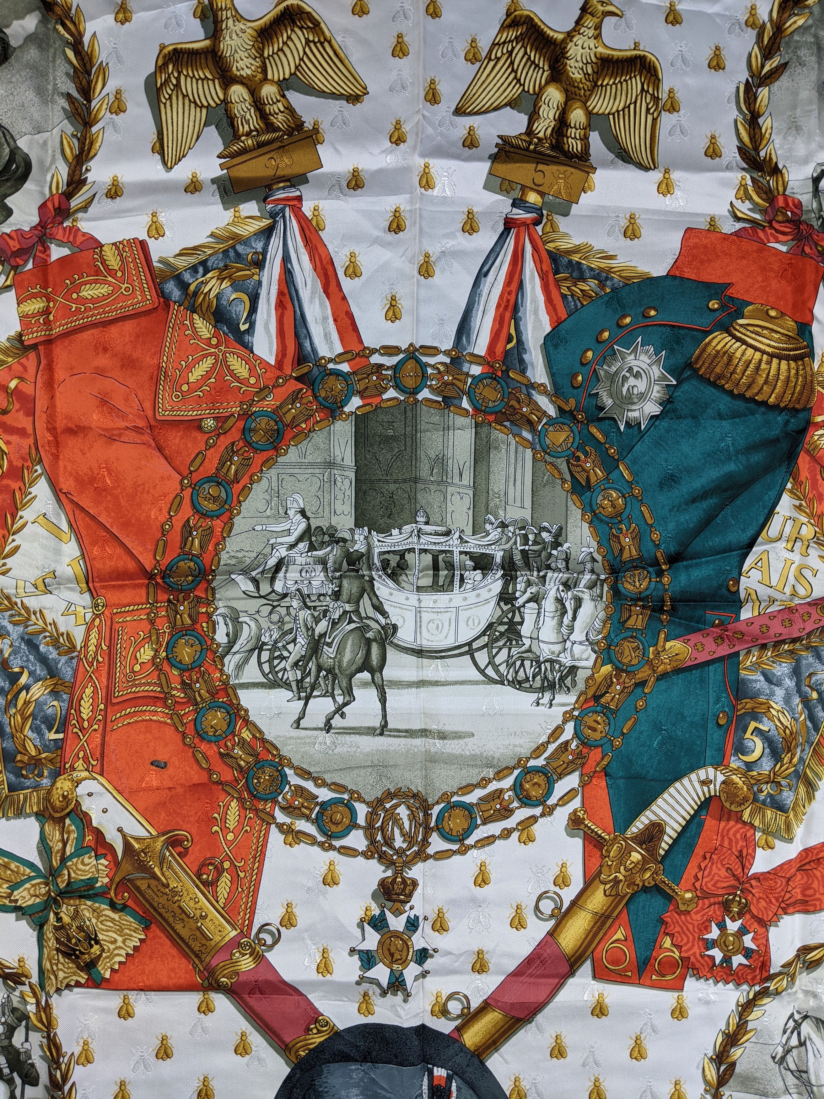Hermes Hermes Paris Napoleon By Philippe Ledoux Silk Scarf Size ONE SIZE - 2 Thumbnail