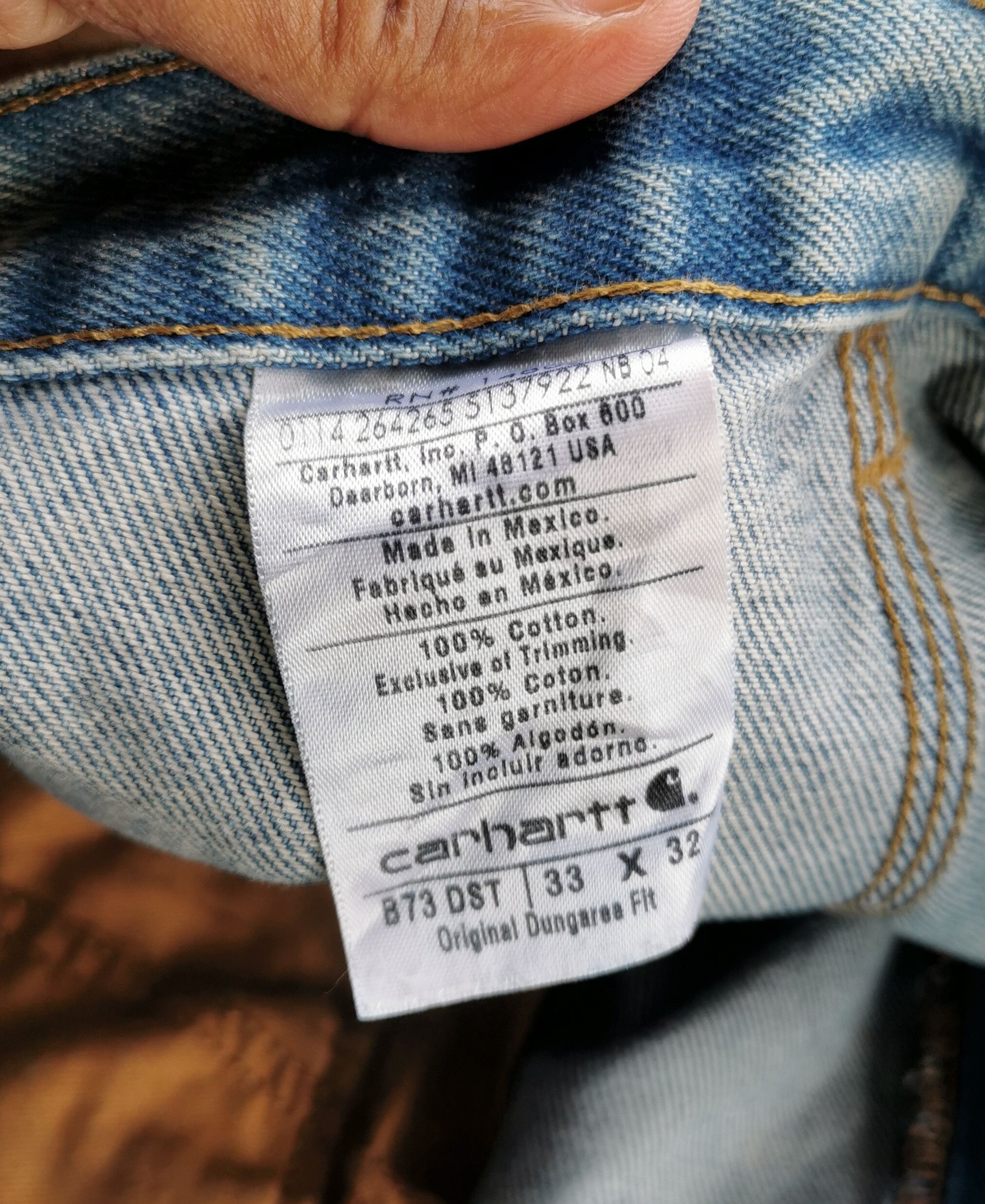 Carhartt × Carhartt Wip 🔥Carhatt Double Knee Bleach Denim Jeans🔥 Size US 32 / EU 48 - 8 Thumbnail