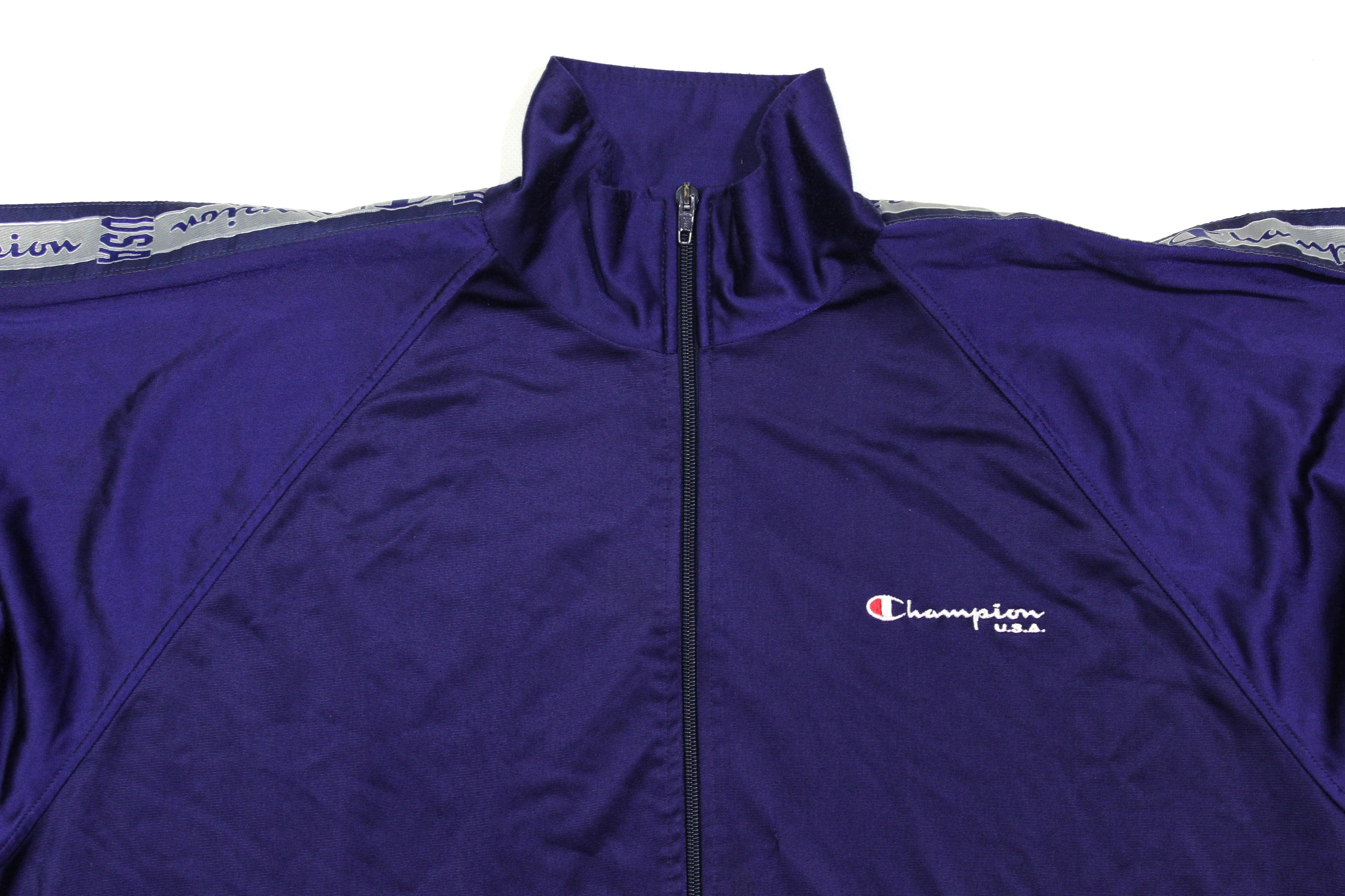 Champion 90S USA Track Logo Jacket Vintage Size US XL / EU 56 / 4 - 3 Thumbnail