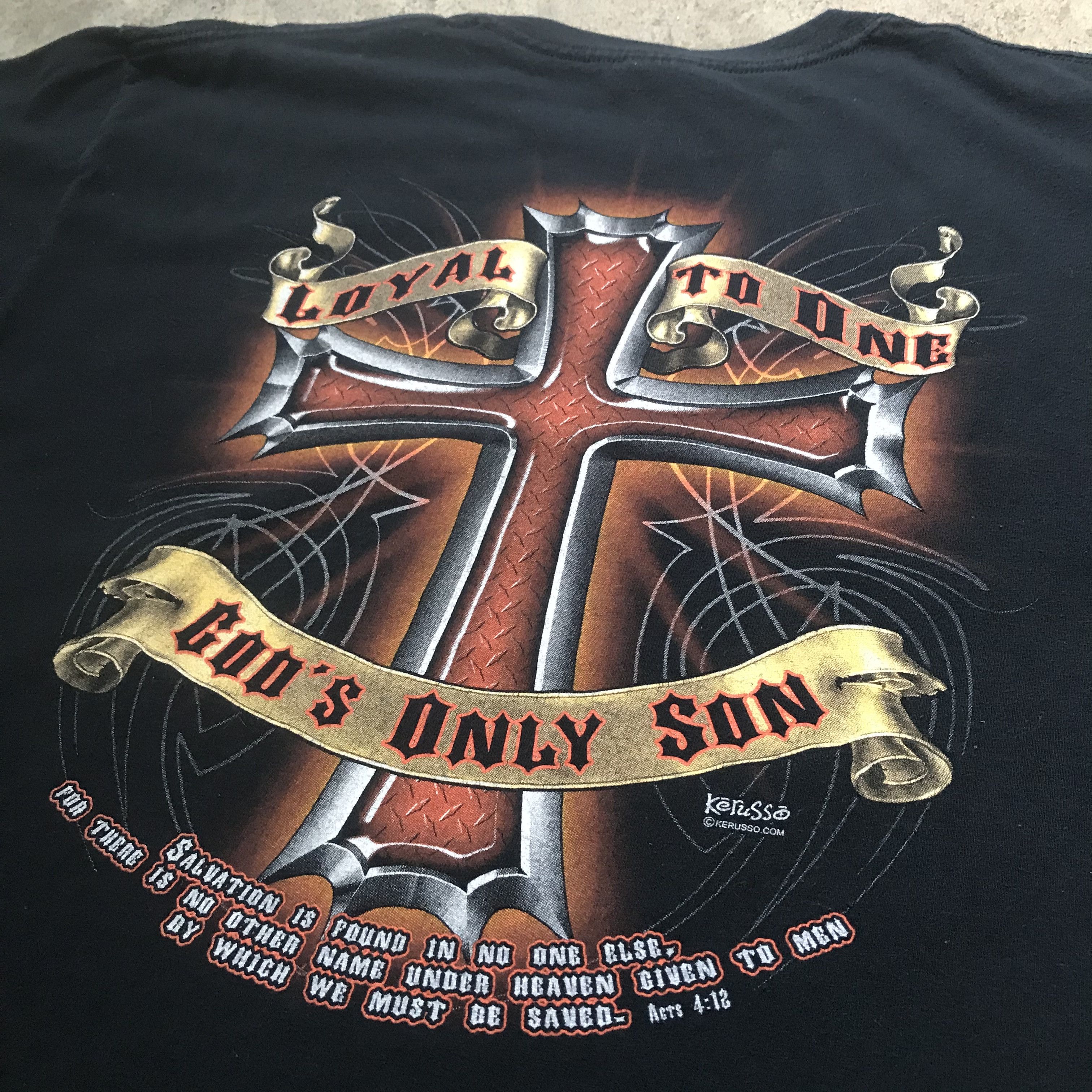 Gildan × Vintage Vintage Y2K Jesus Loyal To One Christ God Holy Bible Tee Size US L / EU 52-54 / 3 - 6 Thumbnail