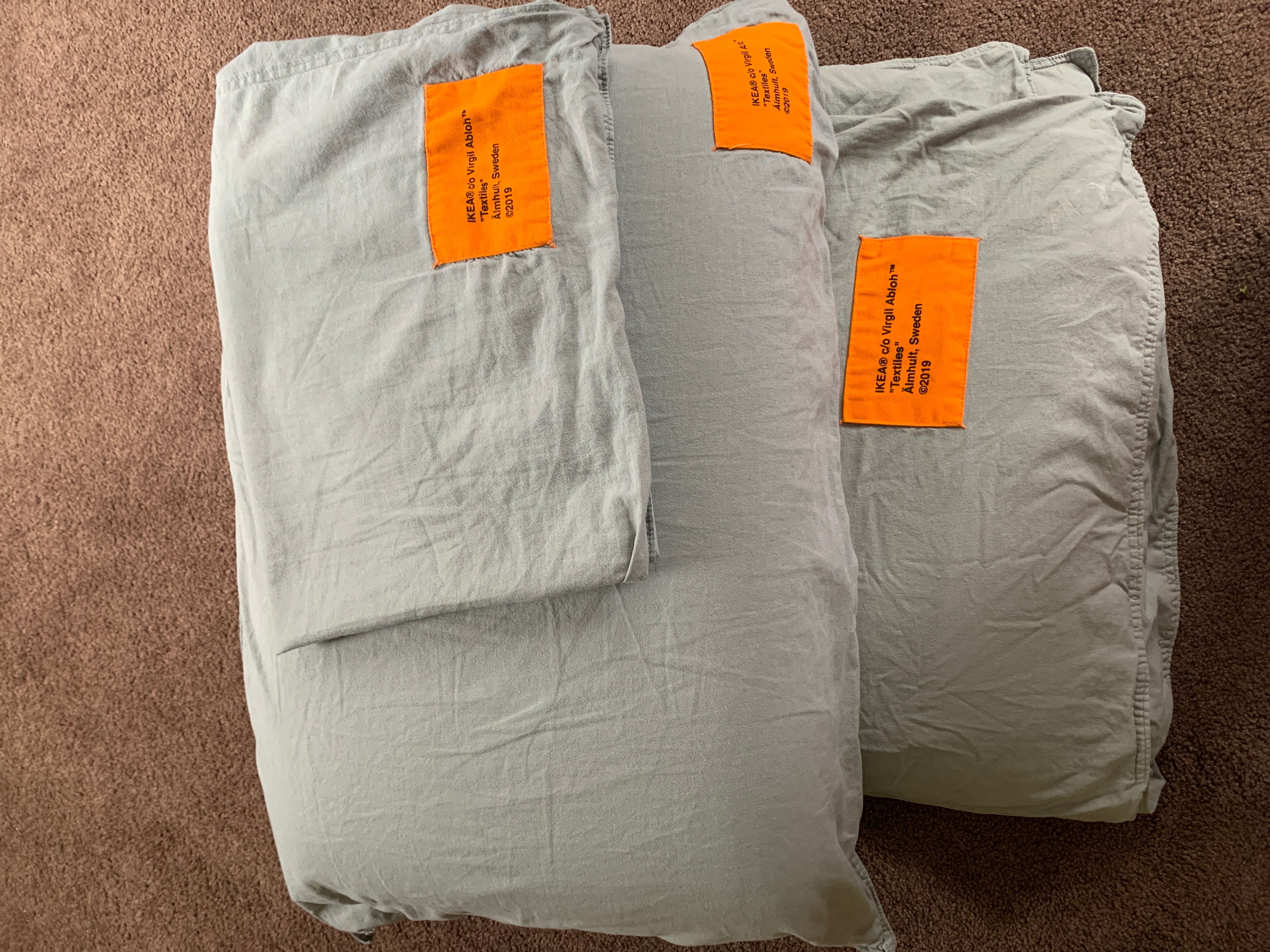 IKEA Virgil Abloh Markerad Full/Queen Bed Duvet Cover And 2 Pillow