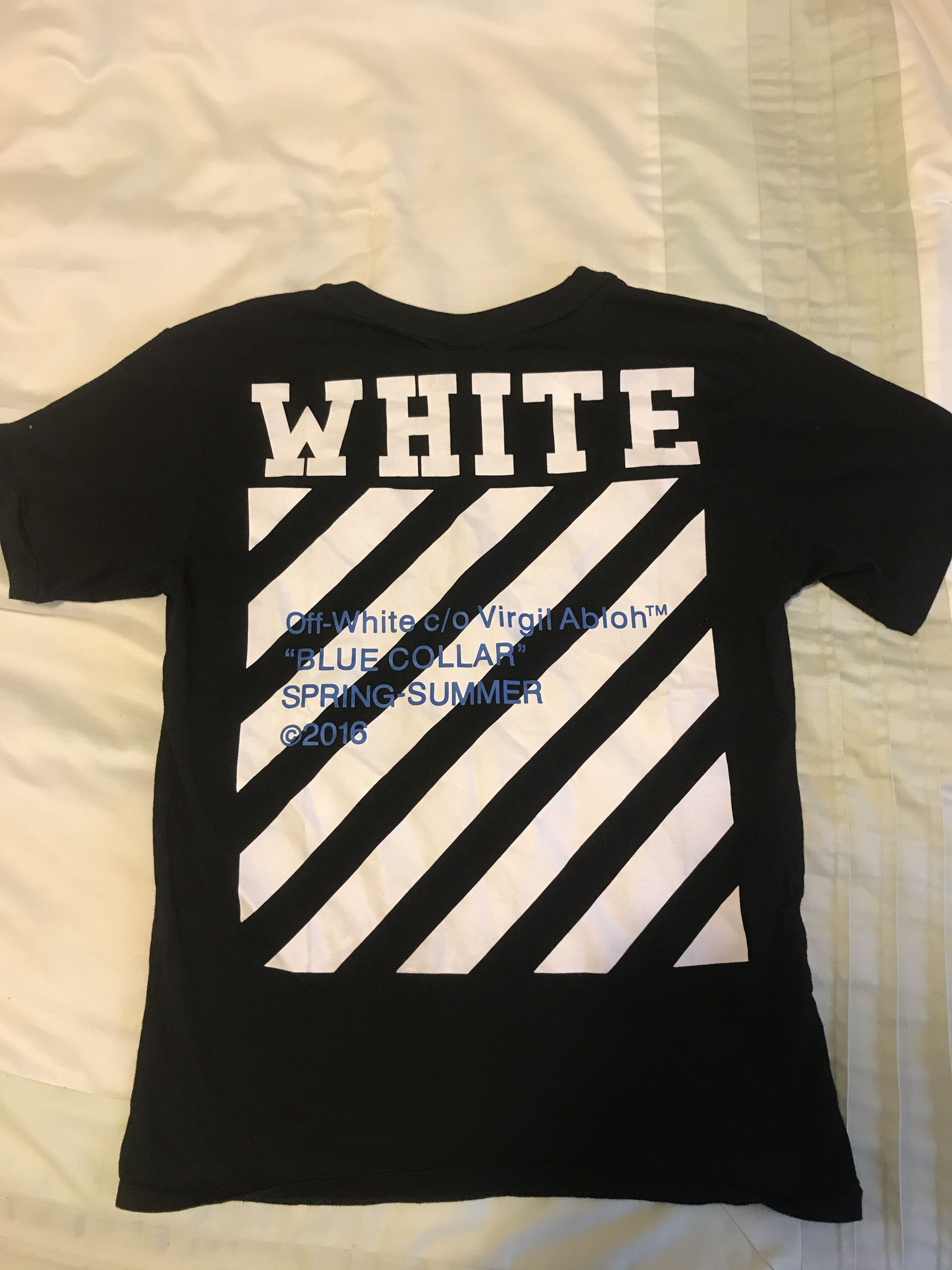 Off white blue collar 2024 tee