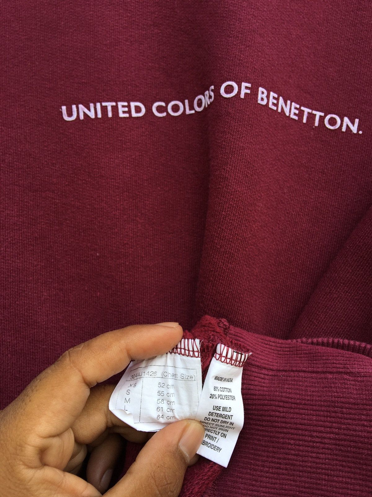 United Colors Of Benetton Vtg United Colors of Benetton Big Logo Spellout Sweatshirt Size US M / EU 48-50 / 2 - 6 Thumbnail