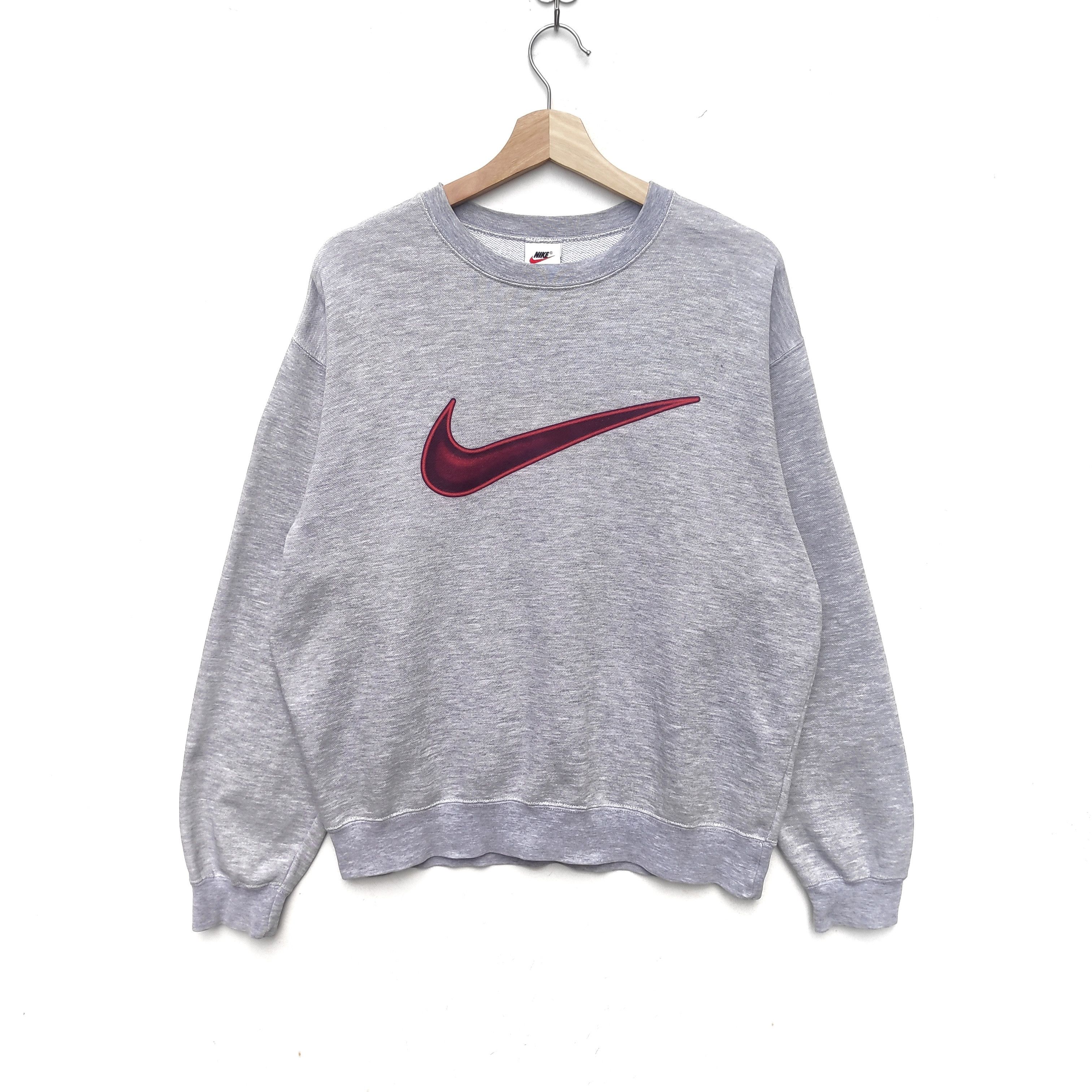 Vintage Nike Big Logo Large Size Swoosh Gray Streetwear