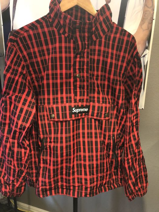 Supreme nylon plaid outlet pullover