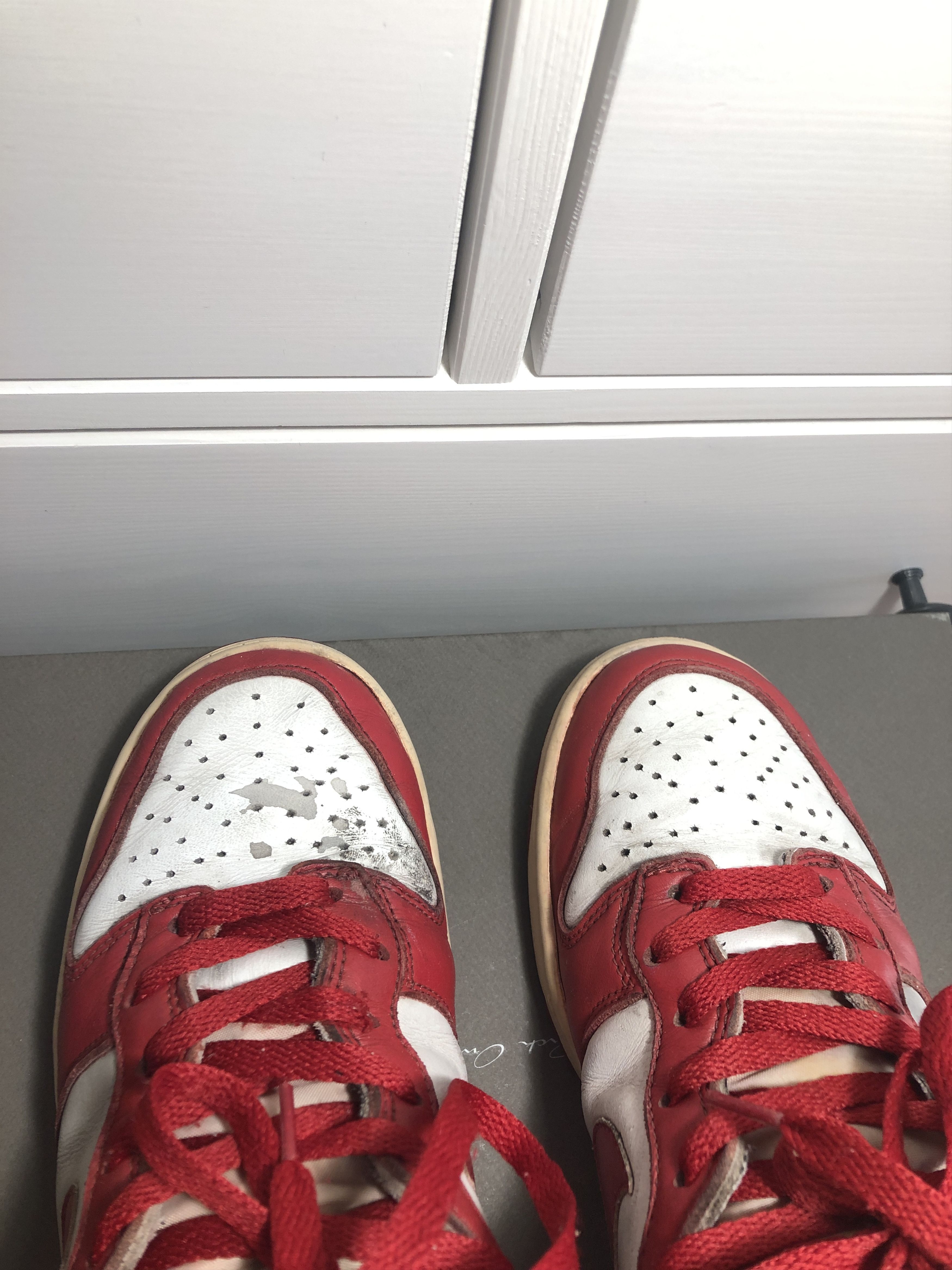 Nike Original 1999 Varsity Red Dunk High Sneakers / St.John's Size US 8.5 / EU 41-42 - 6 Thumbnail