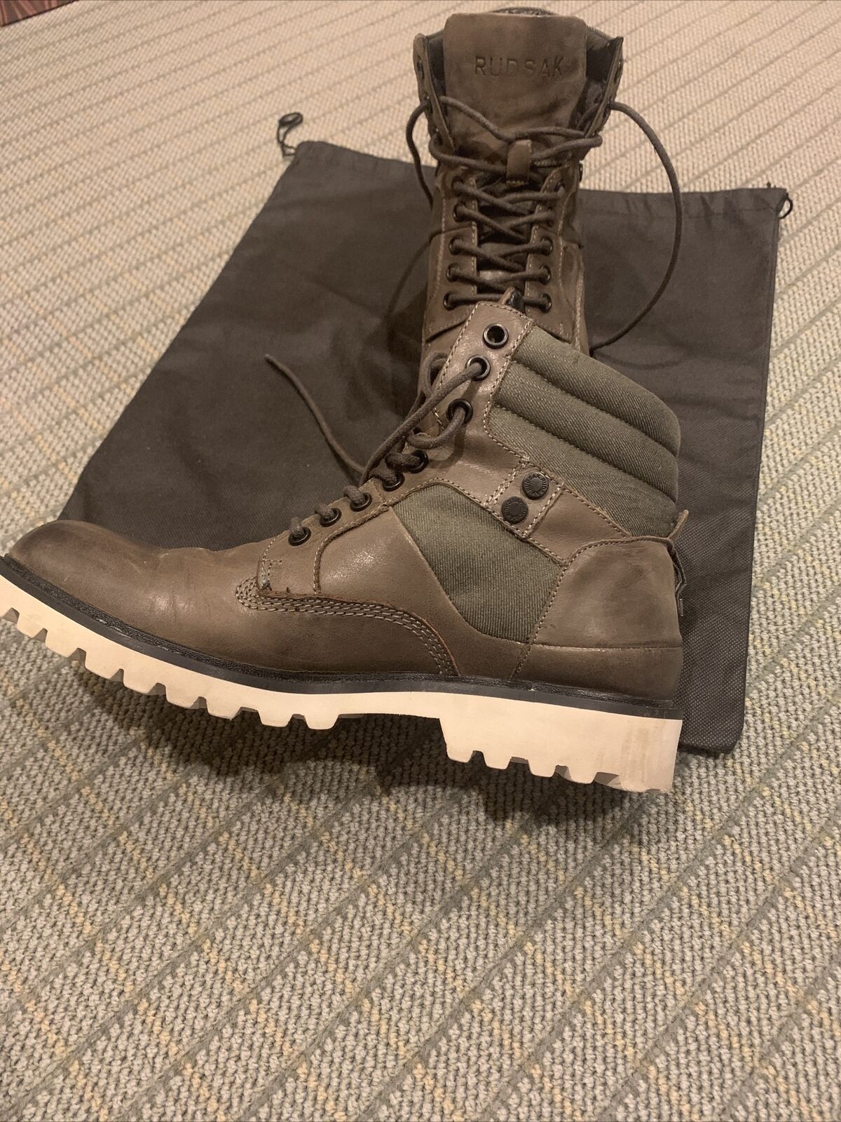 Rudsak Rudsak men's genuine leather boots in a greyish olive drab Size US 9.5 / EU 42-43 - 1 Thumbnail