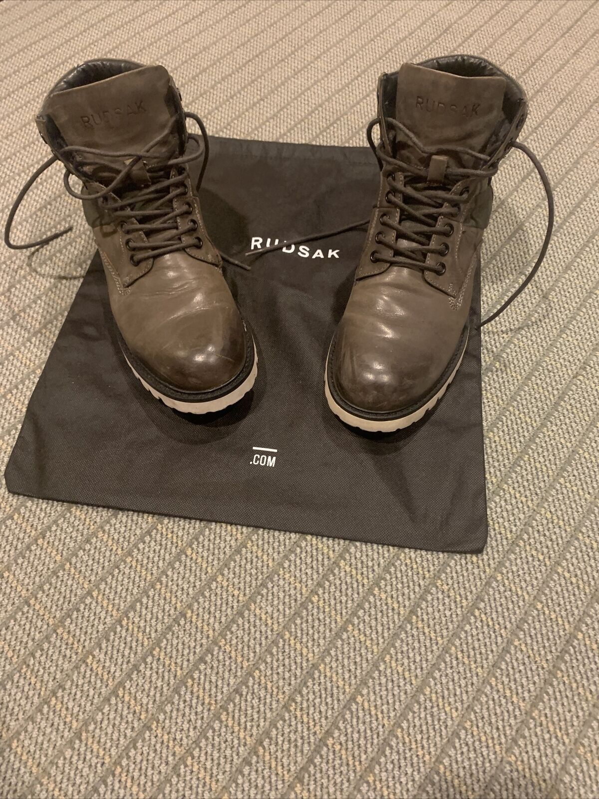 Rudsak Rudsak men's genuine leather boots in a greyish olive drab Size US 9.5 / EU 42-43 - 3 Thumbnail