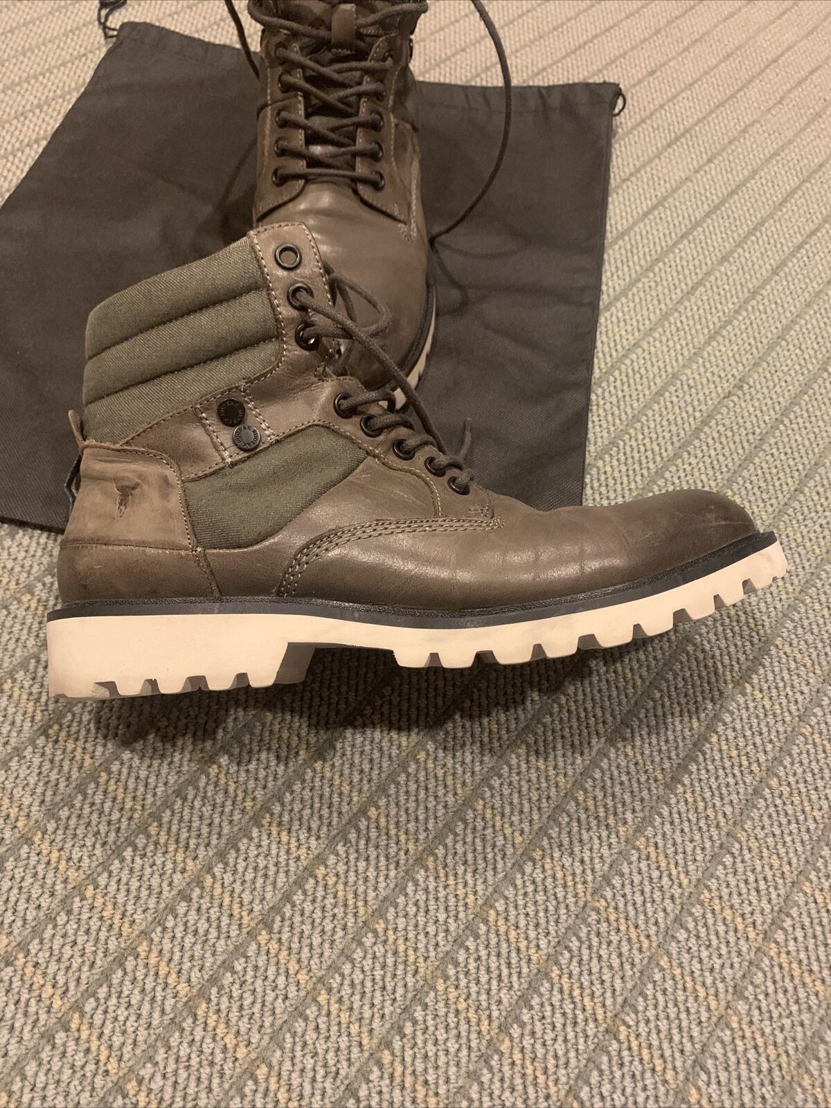 Rudsak Rudsak men's genuine leather boots in a greyish olive drab Size US 9.5 / EU 42-43 - 4 Thumbnail