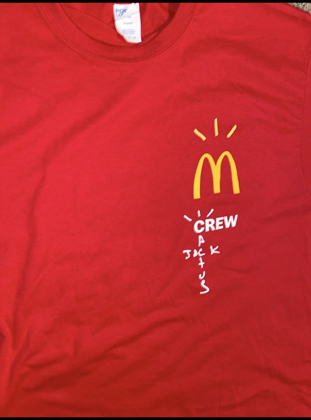Gildan × Travis Scott Travis Scott McDonald’s Crew Cactus Jack T-Shirt Size US M / EU 48-50 / 2 - 14 Thumbnail