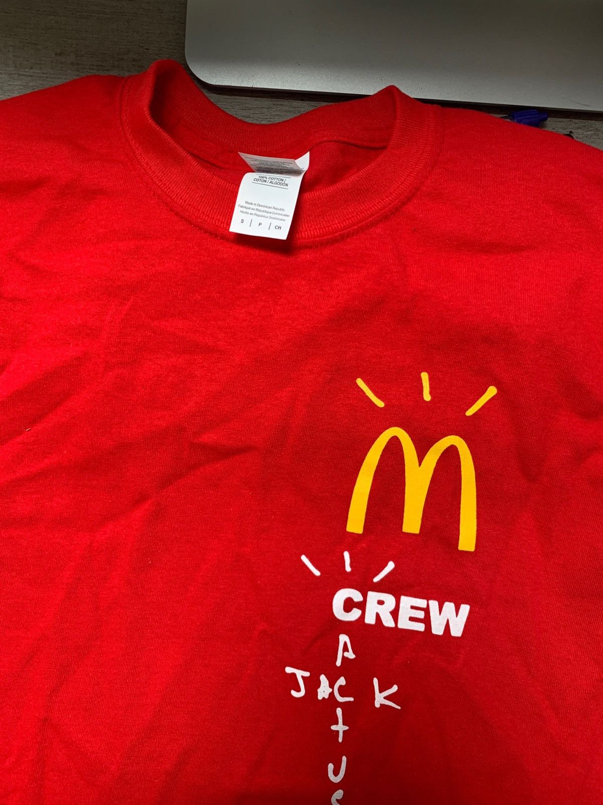 Gildan × Travis Scott Travis Scott McDonald’s Crew Cactus Jack T-Shirt Size US M / EU 48-50 / 2 - 12 Thumbnail
