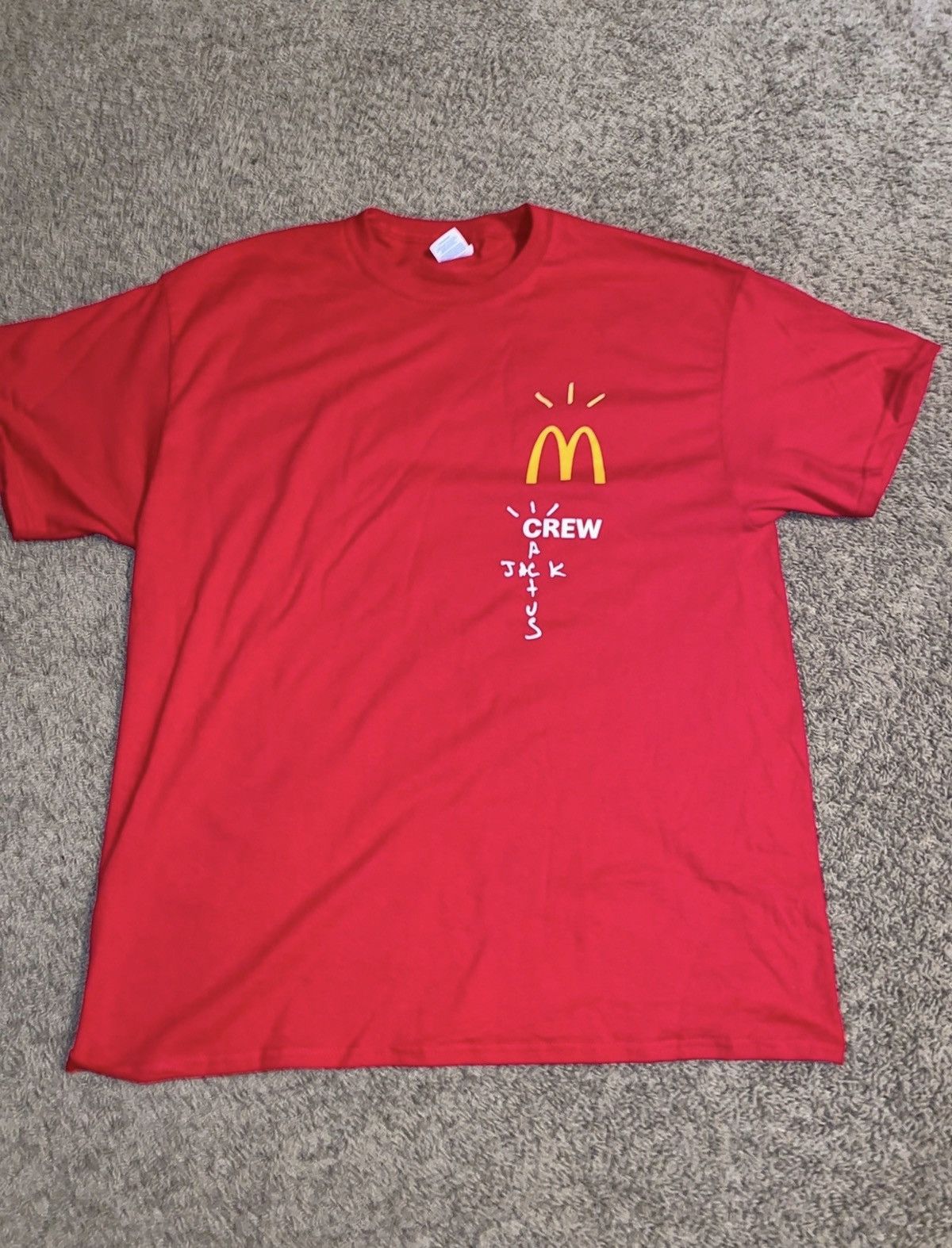 Gildan × Travis Scott Travis Scott McDonald’s Crew Cactus Jack T-Shirt Size US M / EU 48-50 / 2 - 15 Thumbnail