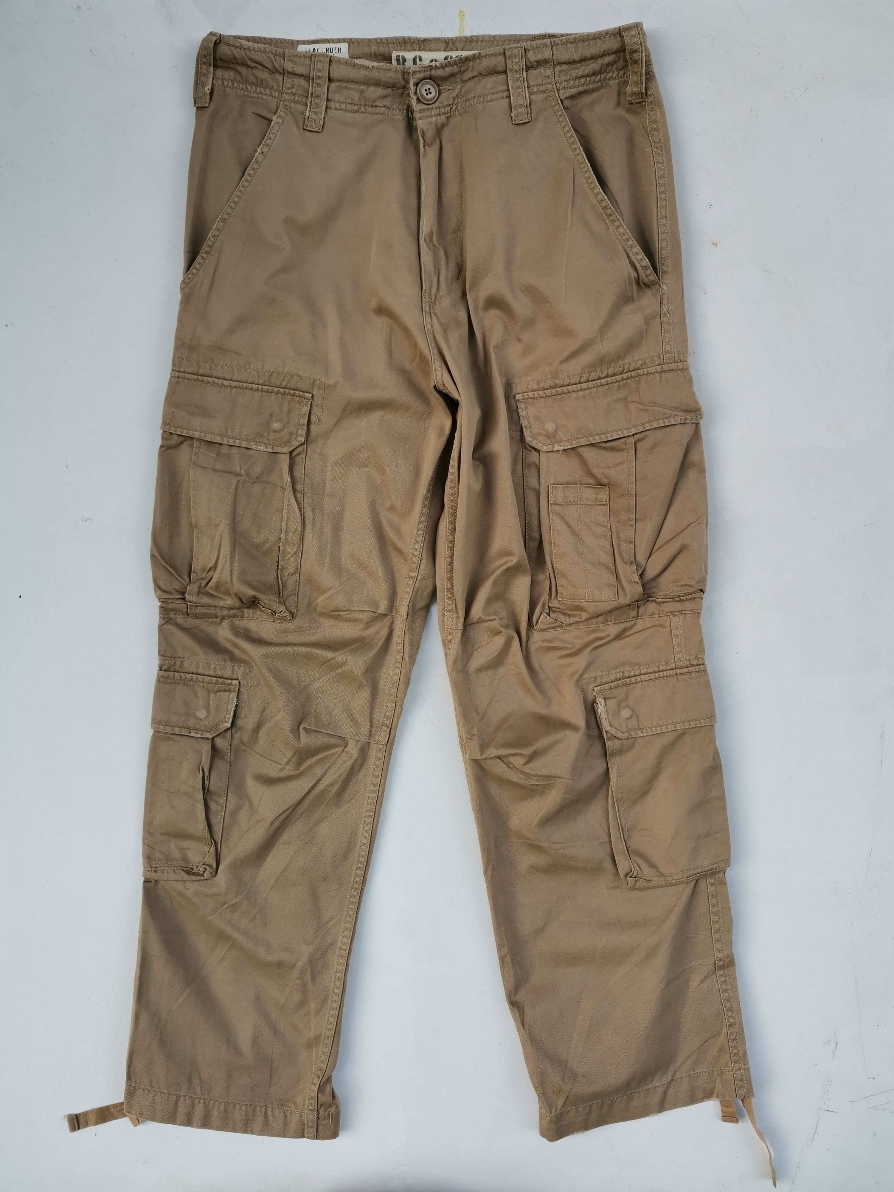Japanese Brand Real Crush Clothing Tactical Cargo Multipocket Pants Size US 33 - 1 Thumbnail