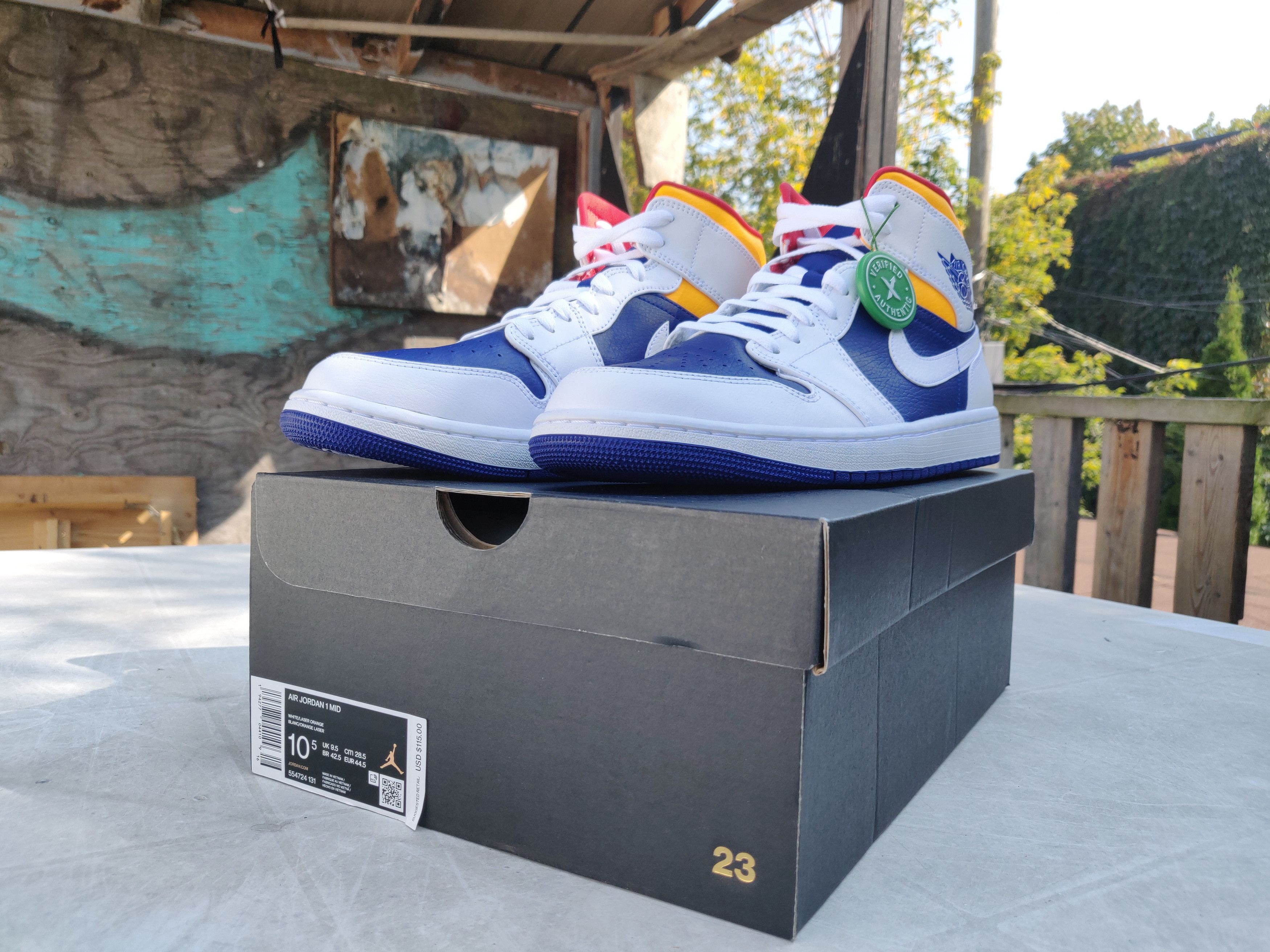 Jordan Mid Royal Blue Laser Orange