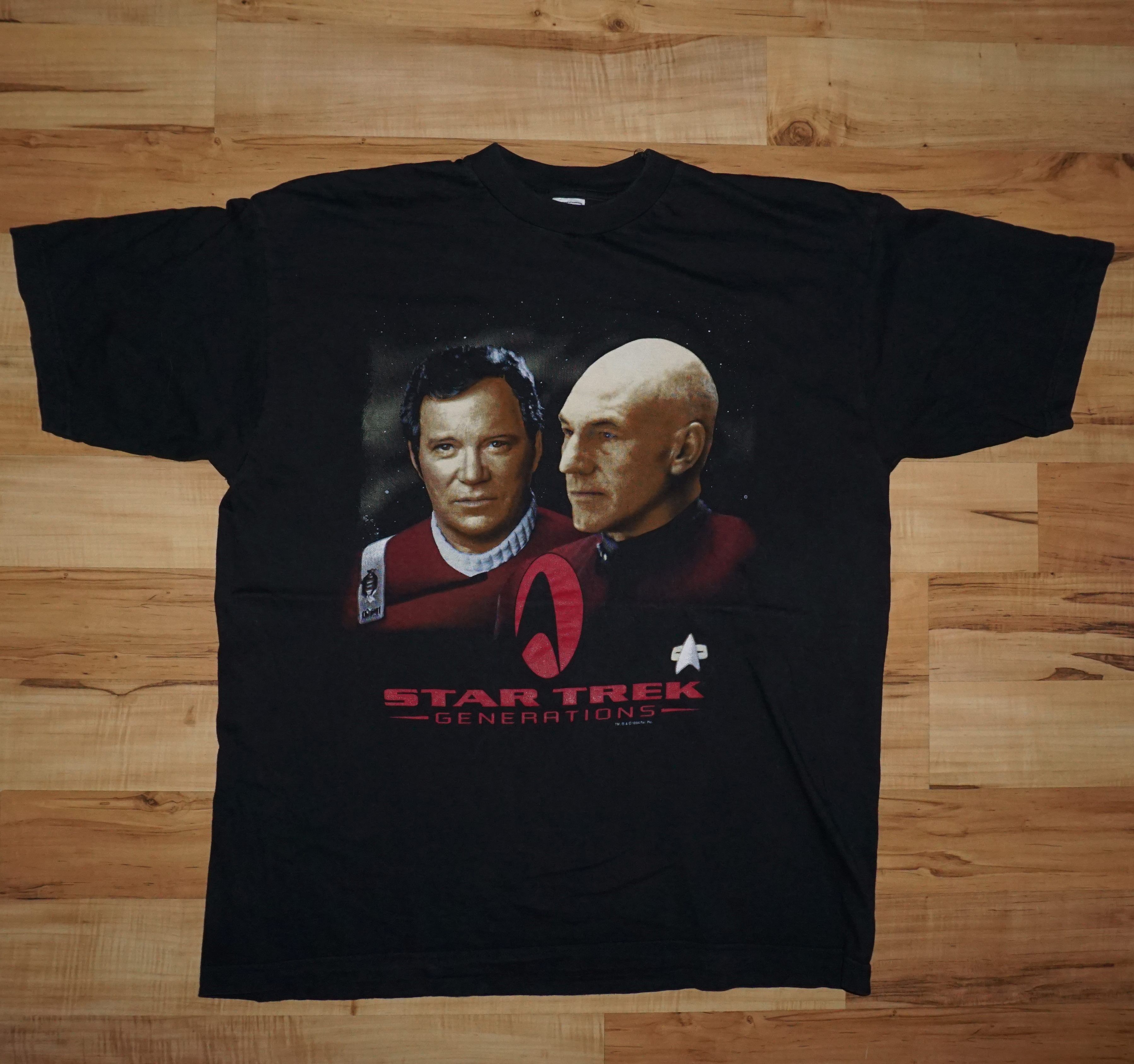 Vintage Star Trek Vintage 1994 Movie Tshirt Patrick Stewart Size US XL / EU 56 / 4 - 3 Thumbnail