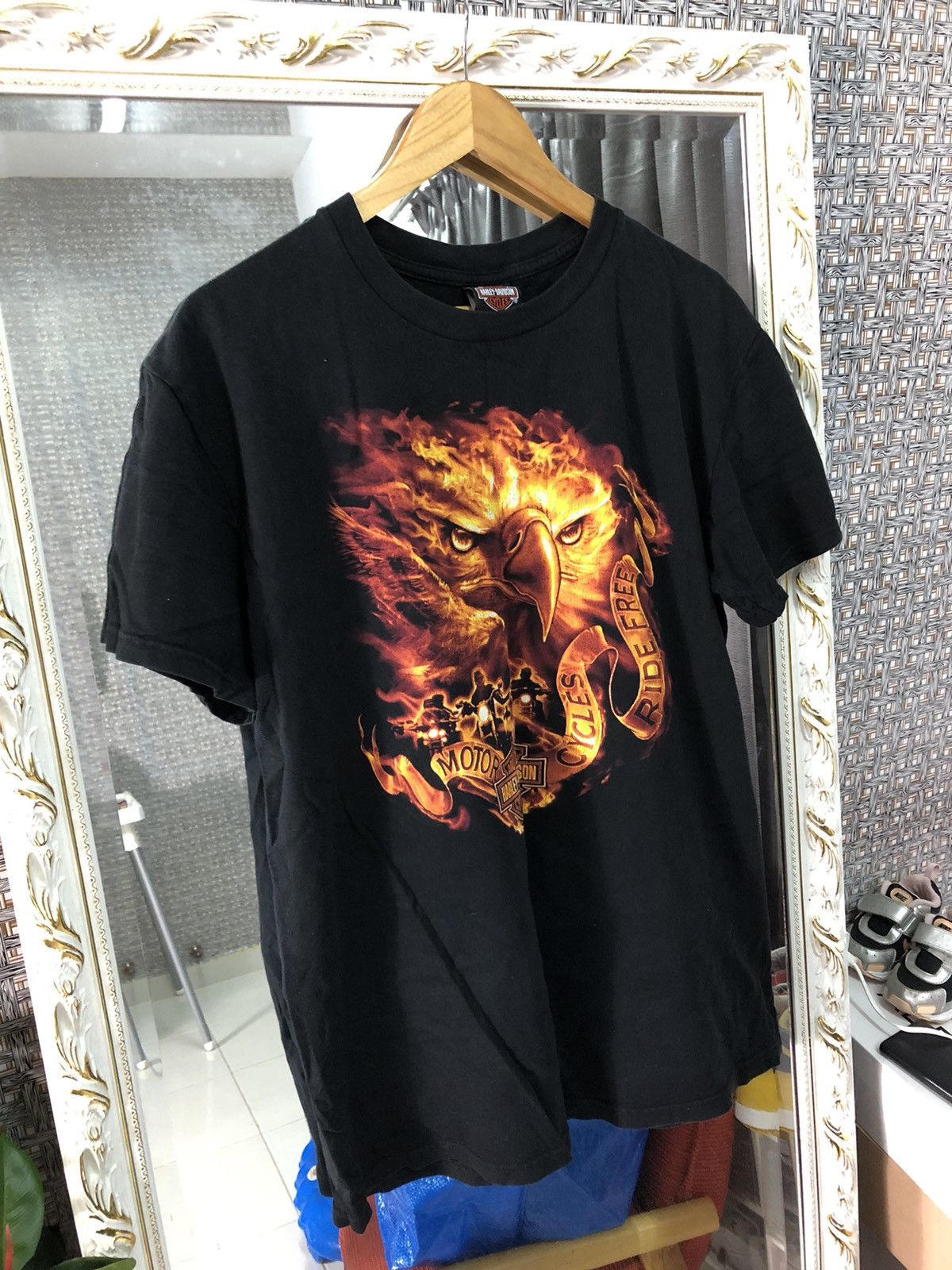 Harley Davidson Harley Davidson Eagle Fire Lightning Travis Scott T-Shirt Size US L / EU 52-54 / 3 - 2 Thumbnail