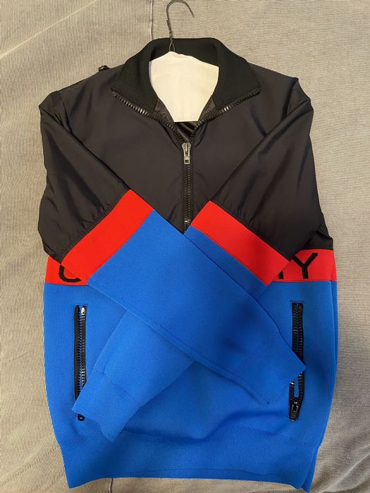 Givenchy GIVENCHY HALF ZIP LOGO BAND JACKET BLUE RED BLACK Grailed