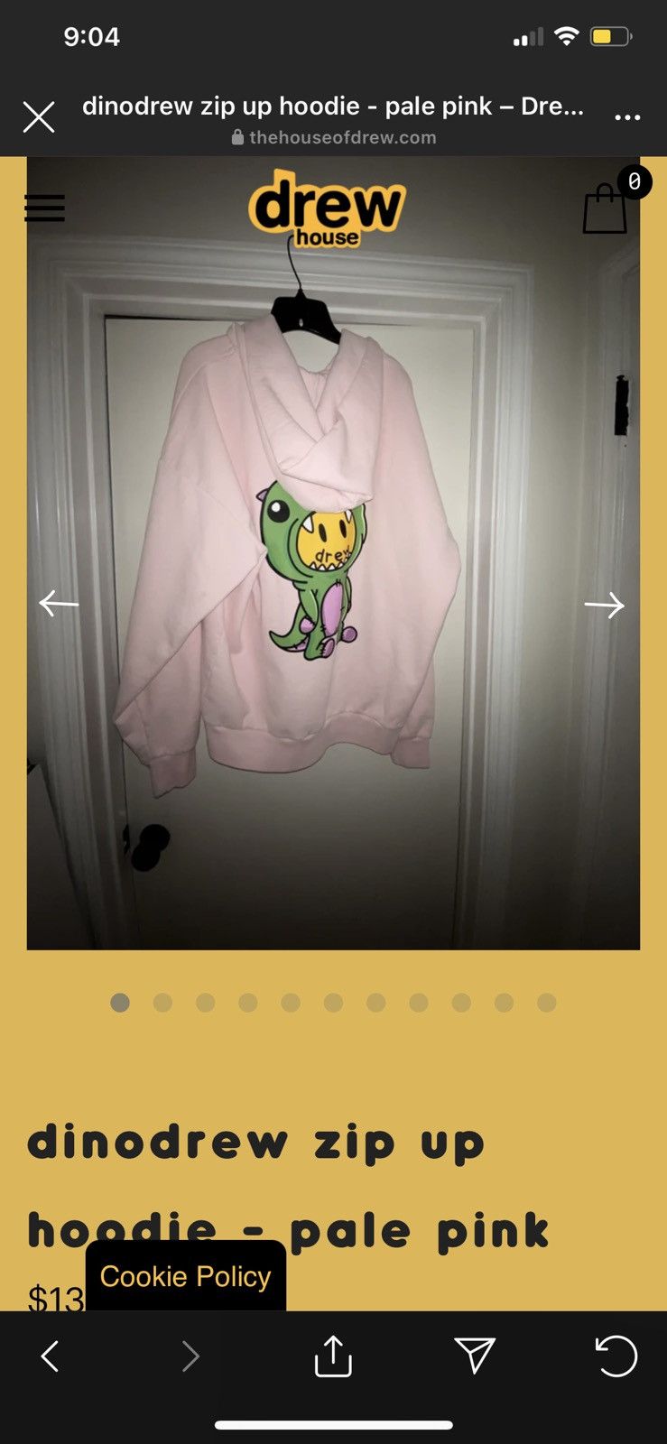 Drew House Dino Zip Hoodie Pink XL