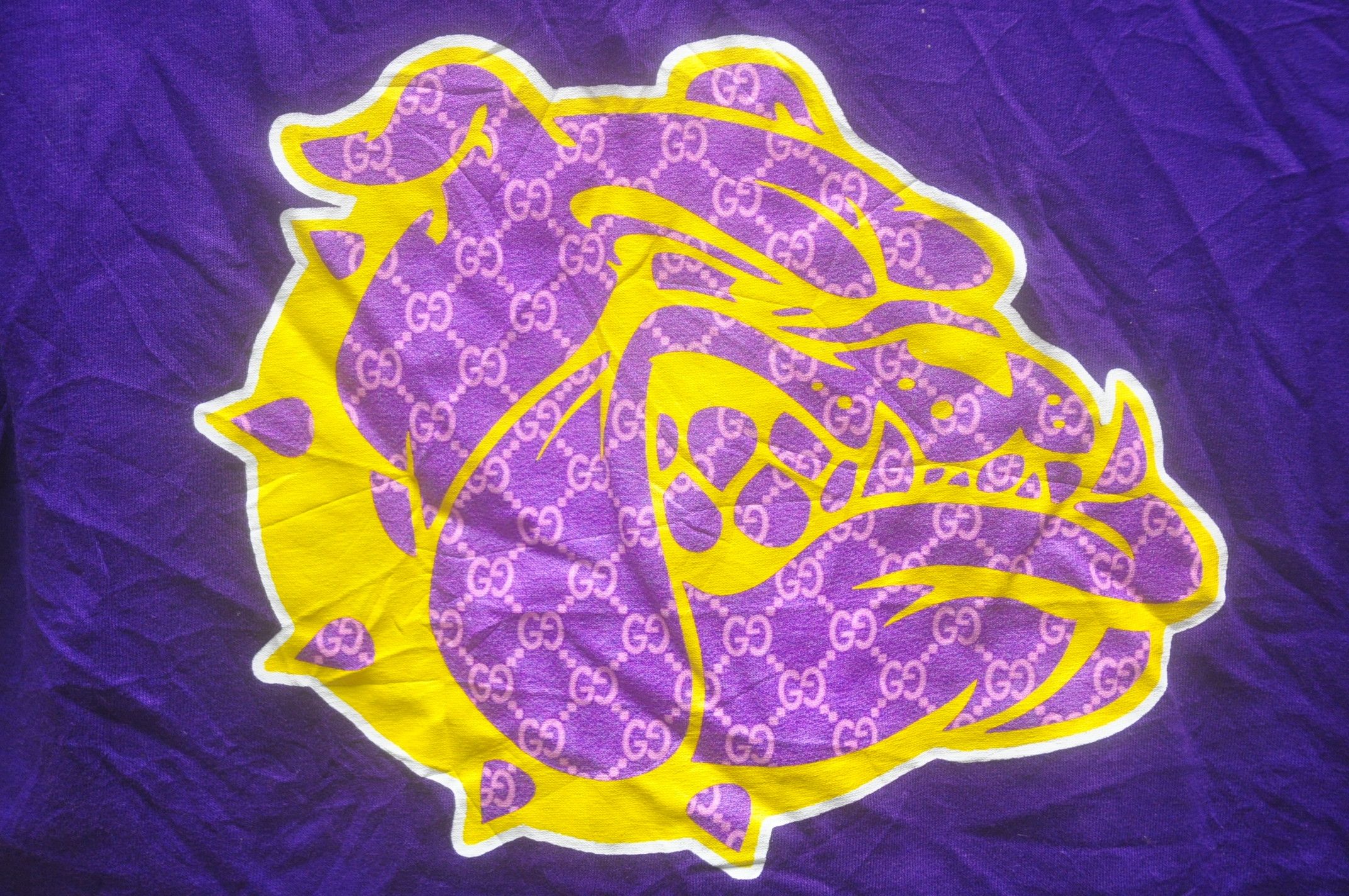 Japanese Brand × Vintage Parody Gucci Bulldog Big Logo Purple Colour M size Shirt Size US M / EU 48-50 / 2 - 4 Thumbnail