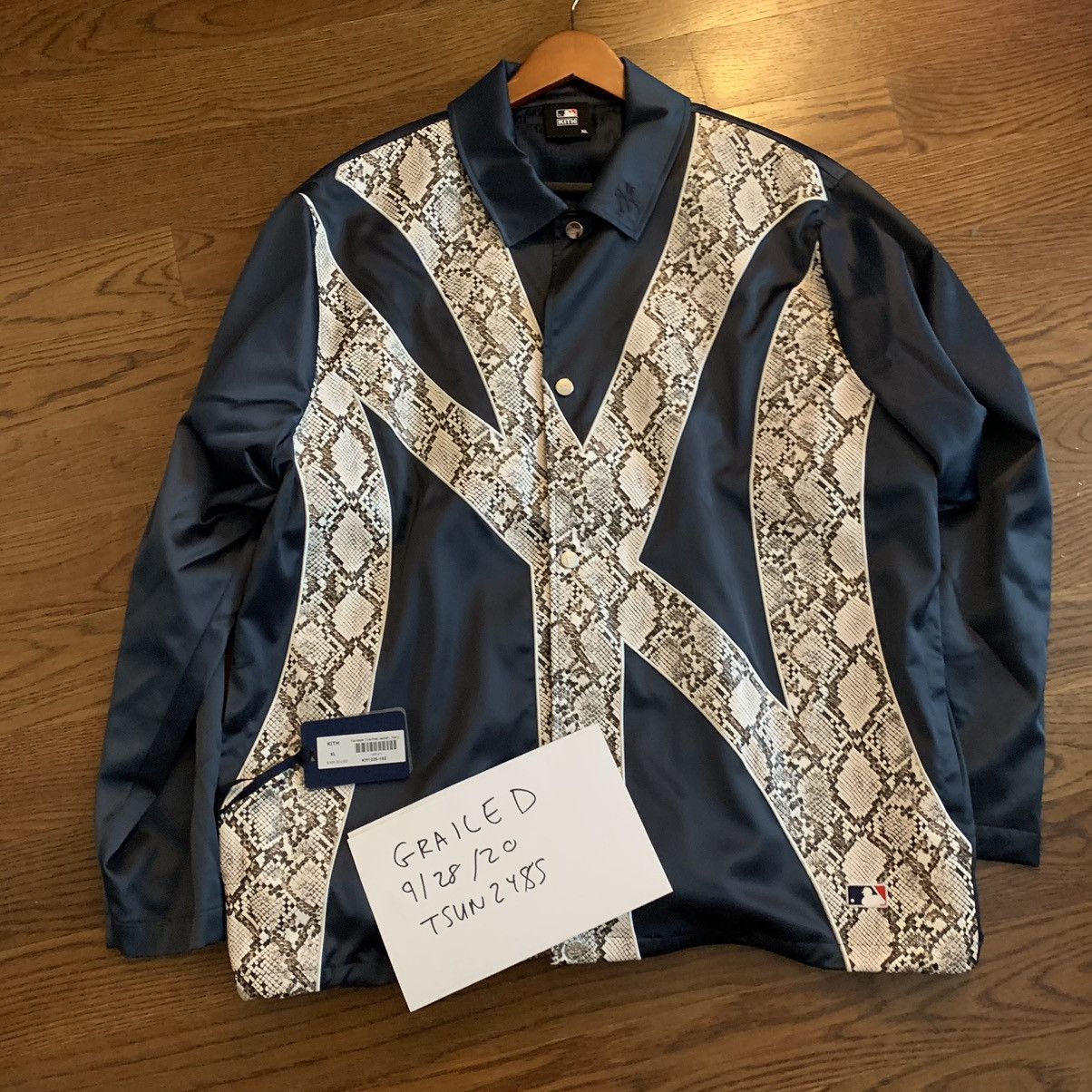 Kith Kith Yankees MLB Snakeskin Coaches Jacket (XL)- for