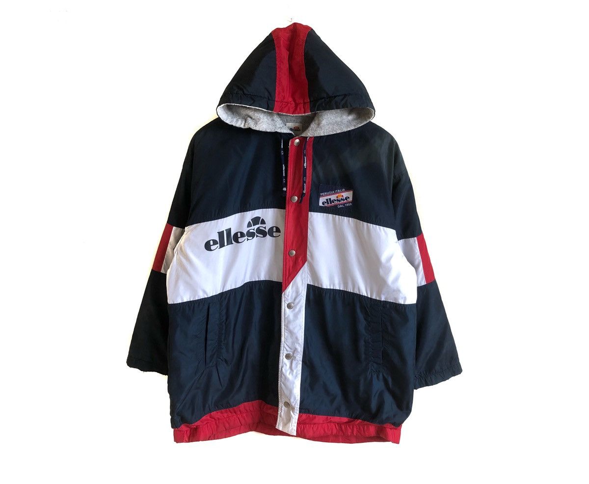 Vintage ELLESSE Button Down Windbraker Jacket Distressed