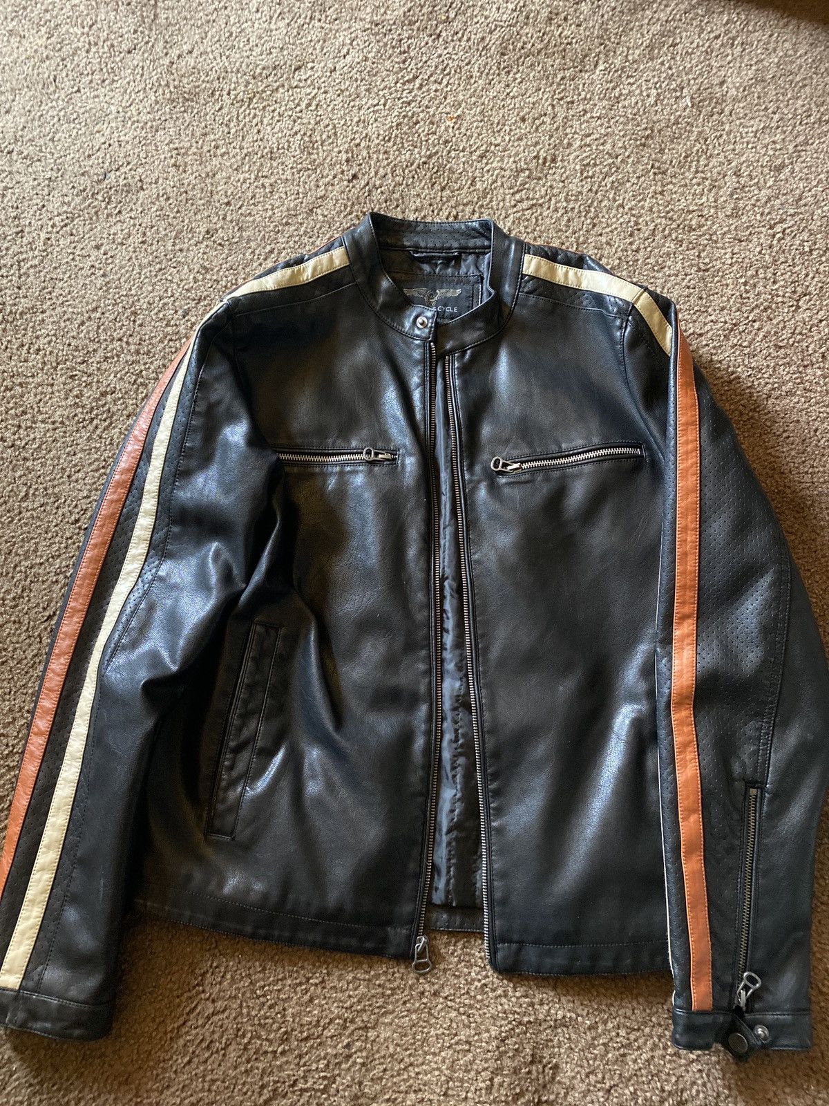 Wilsons Leather Wilson Cycle Leather Jacket (Striped) | Grailed