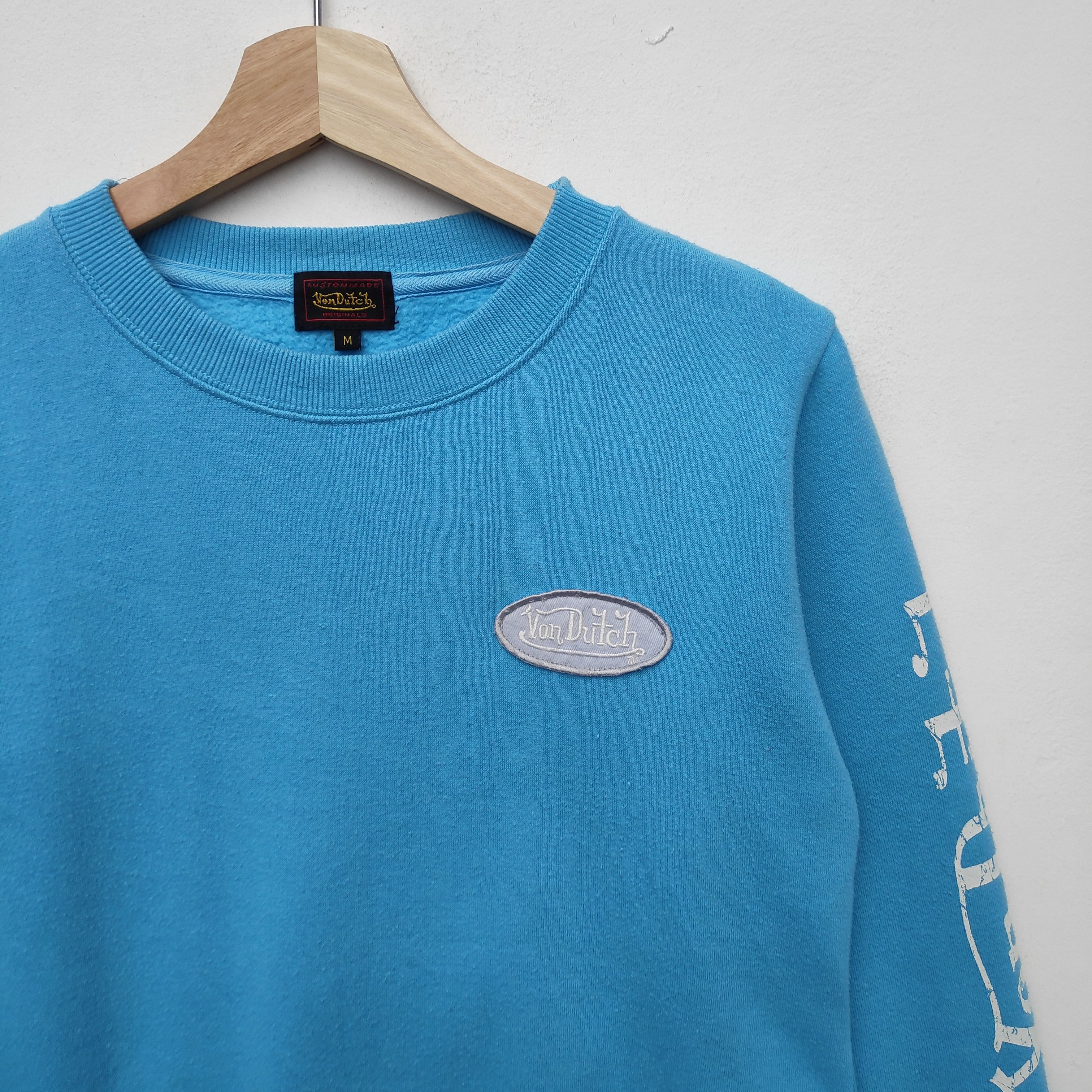 Designer × Vintage × Von Dutch Von Dutch Sweatshirt Embroidery Patch Cyan Medium Size Size US M / EU 48-50 / 2 - 5 Thumbnail
