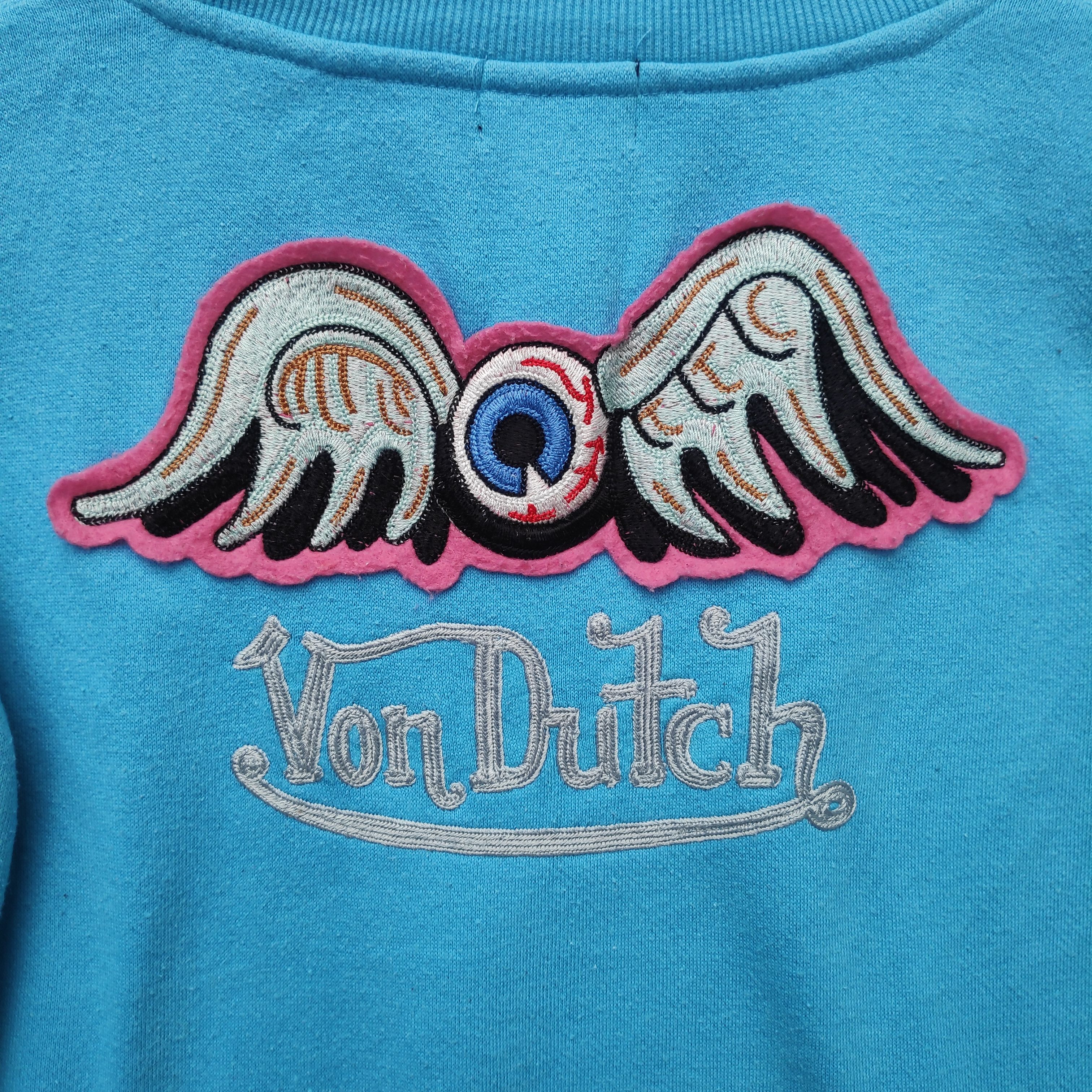 Designer × Vintage × Von Dutch Von Dutch Sweatshirt Embroidery Patch Cyan Medium Size Size US M / EU 48-50 / 2 - 6 Thumbnail