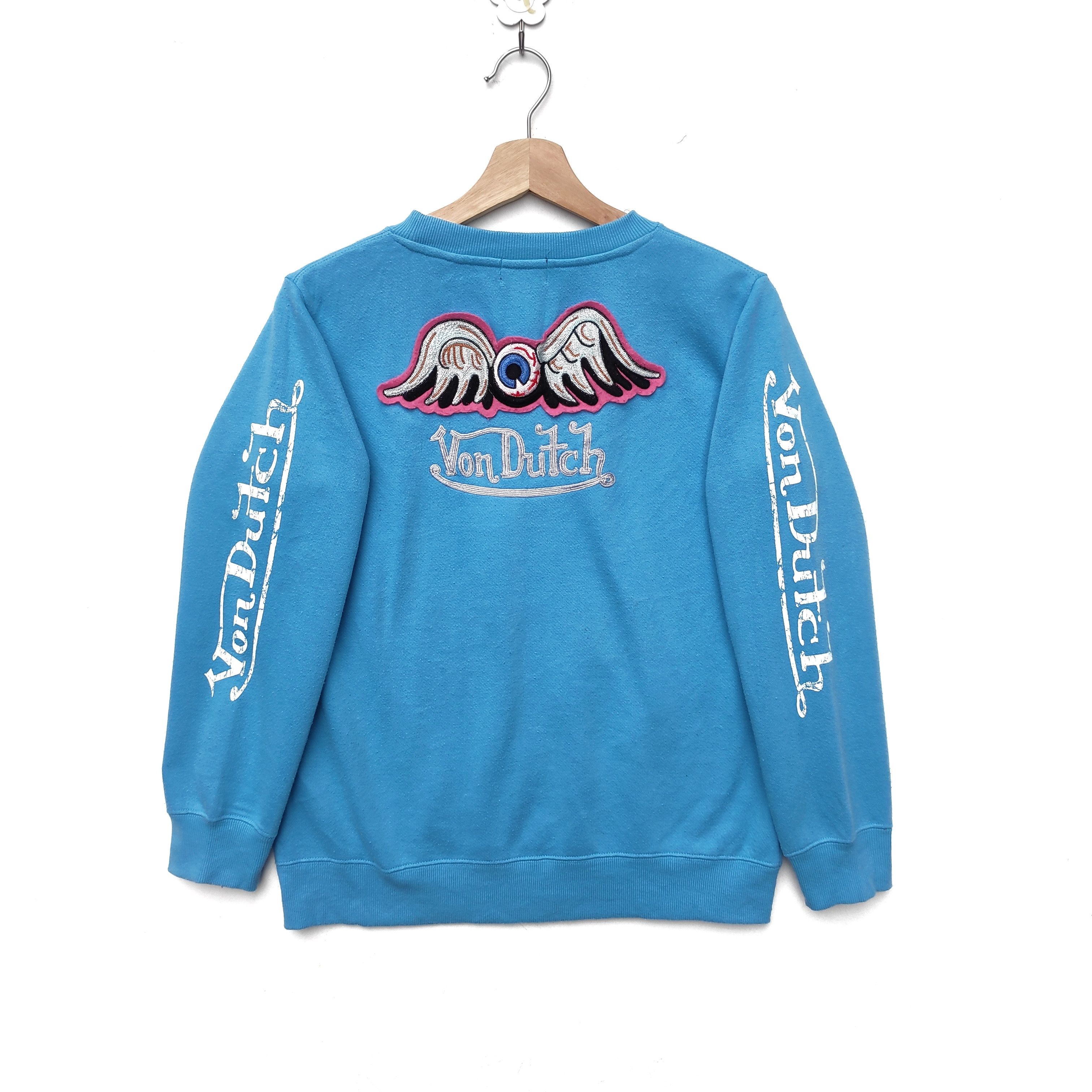 Designer × Vintage × Von Dutch Von Dutch Sweatshirt Embroidery Patch Cyan Medium Size Size US M / EU 48-50 / 2 - 1 Thumbnail