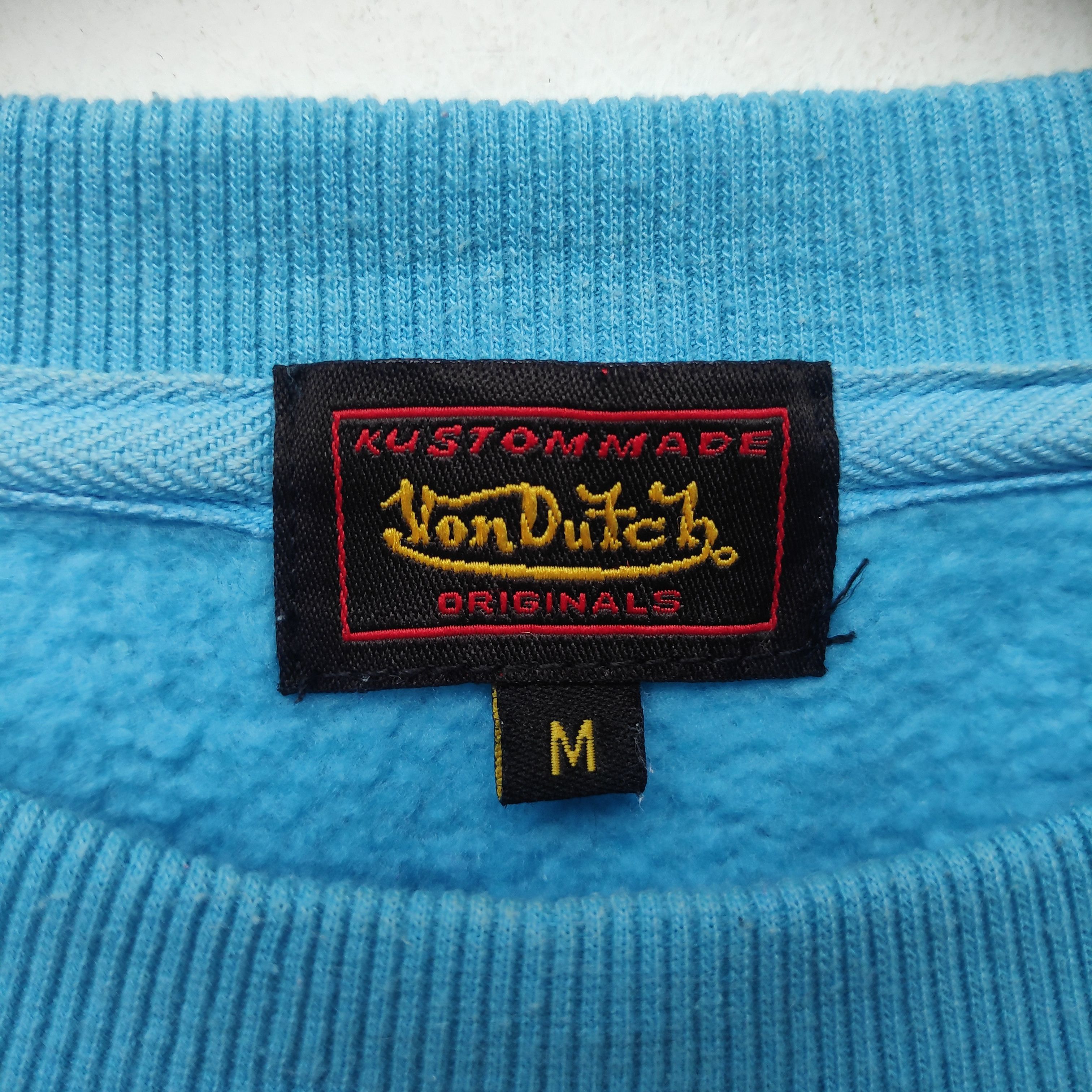 Designer × Vintage × Von Dutch Von Dutch Sweatshirt Embroidery Patch Cyan Medium Size Size US M / EU 48-50 / 2 - 3 Thumbnail