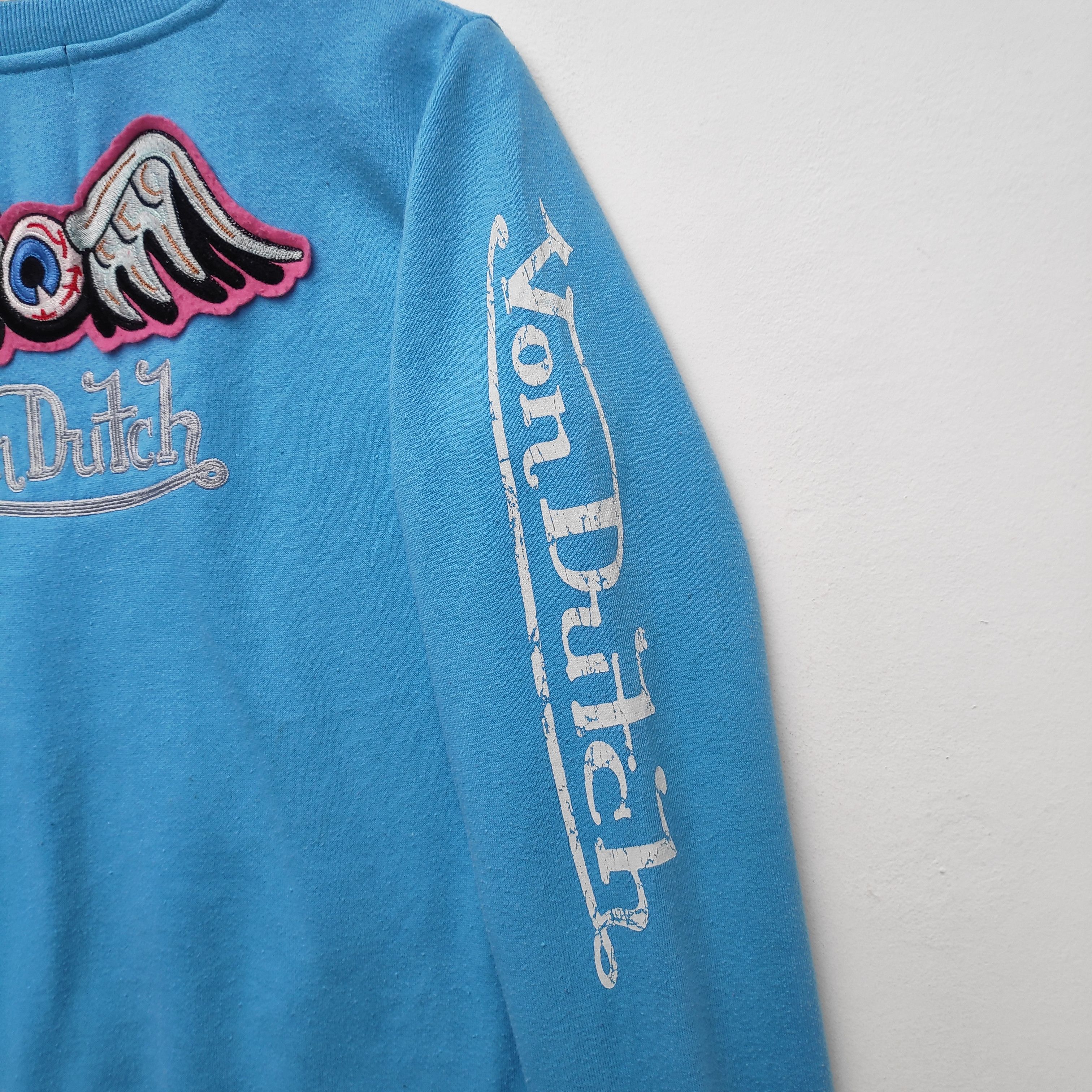 Designer × Vintage × Von Dutch Von Dutch Sweatshirt Embroidery Patch Cyan Medium Size Size US M / EU 48-50 / 2 - 7 Thumbnail