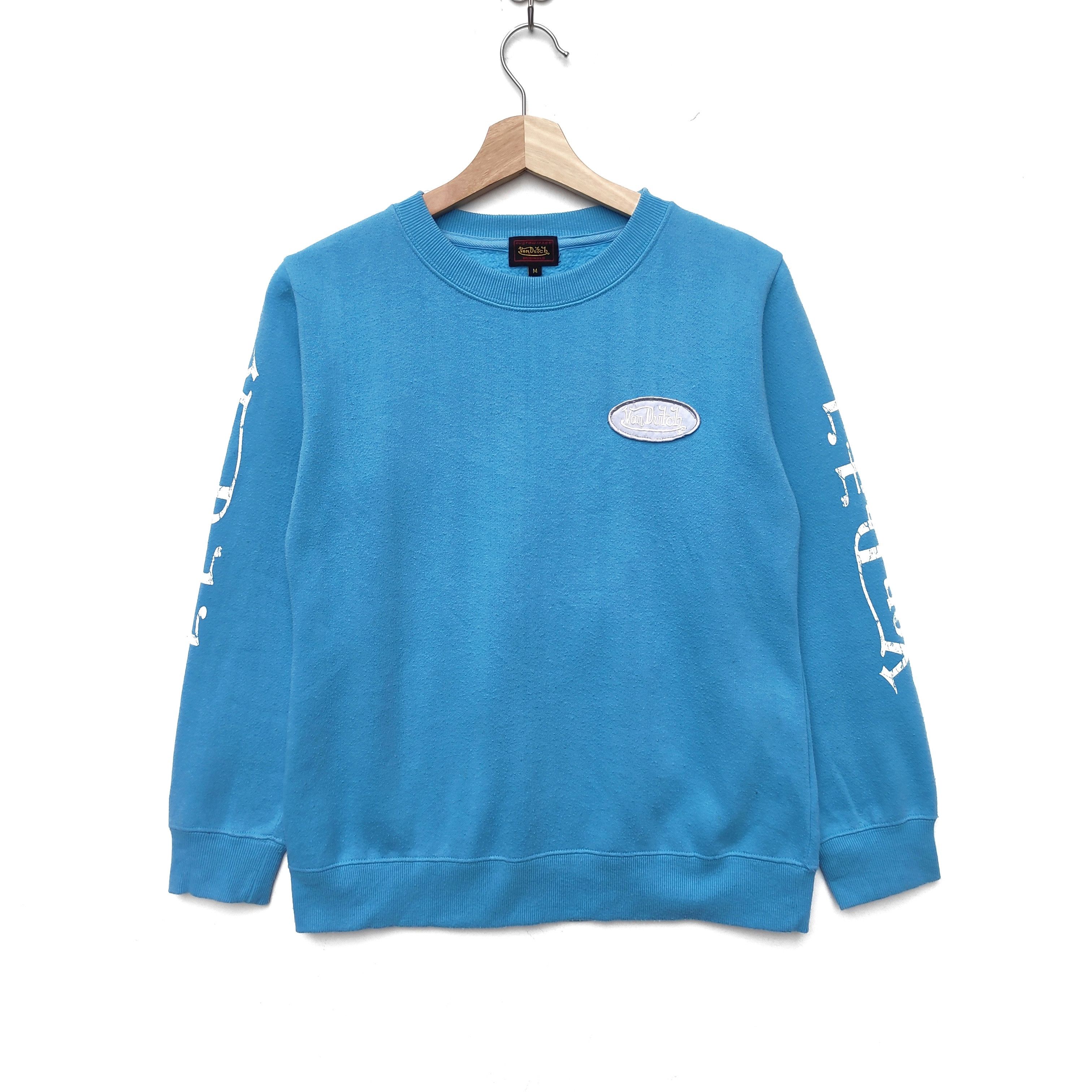 Designer × Vintage × Von Dutch Von Dutch Sweatshirt Embroidery Patch Cyan Medium Size Size US M / EU 48-50 / 2 - 2 Thumbnail