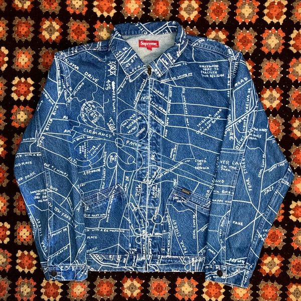 Supreme Supreme Gonz Map Denim Work Jacket | Grailed