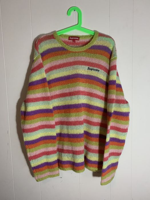 本物 19fw Supreme Stripe 縞々M Sweater Mohair ニット/セーター - en