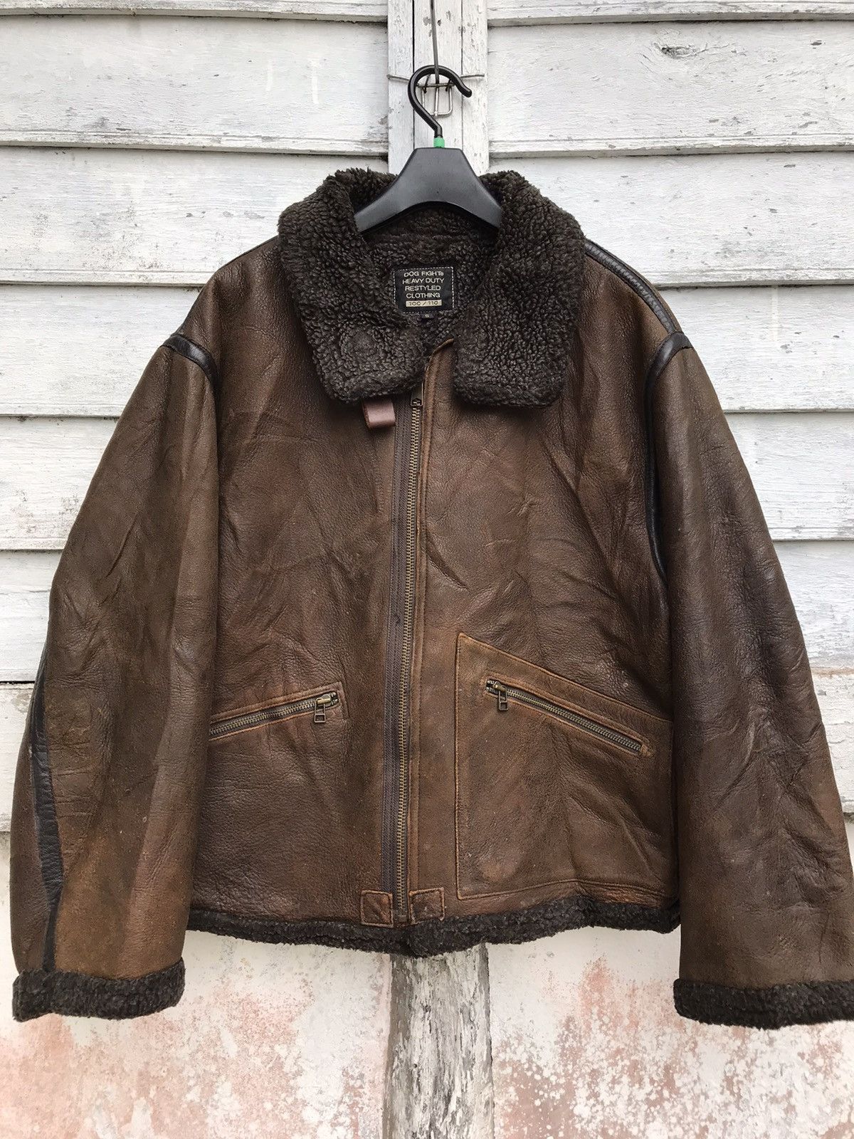 DOG-FIGHT レザーシアリングジャケット Dog Fight Jacket | Grailed