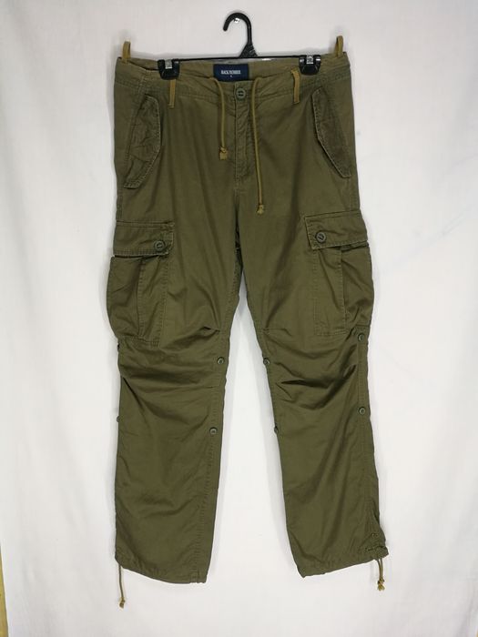 Designer Black Number Cargo Pants Two Stap Multi Pocket Pants | Grailed