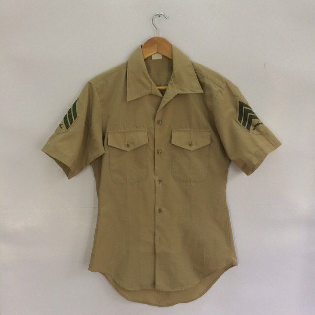 80s Buttons UPS Khakis Sergeant Shirt True Vintage (JS9)