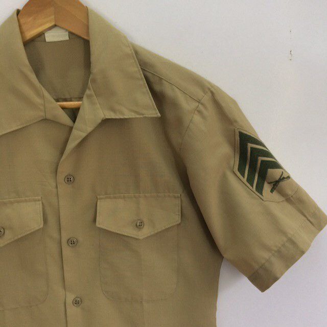 80s Buttons UPS Khakis Sergeant Shirt True Vintage (JS9)