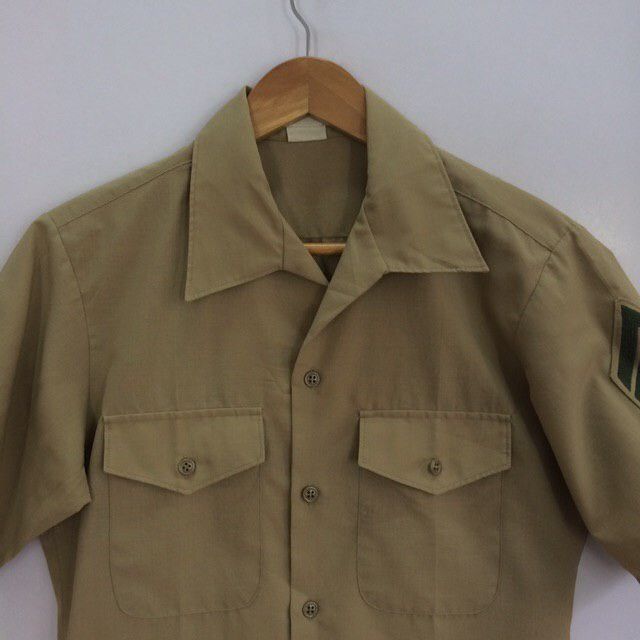 80s Buttons UPS Khakis Sergeant Shirt True Vintage (JS9)