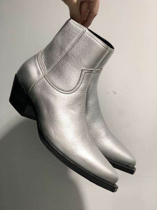 Saint Laurent Paris 19FW Silver Lukas Boots Sz40.5 | Grailed