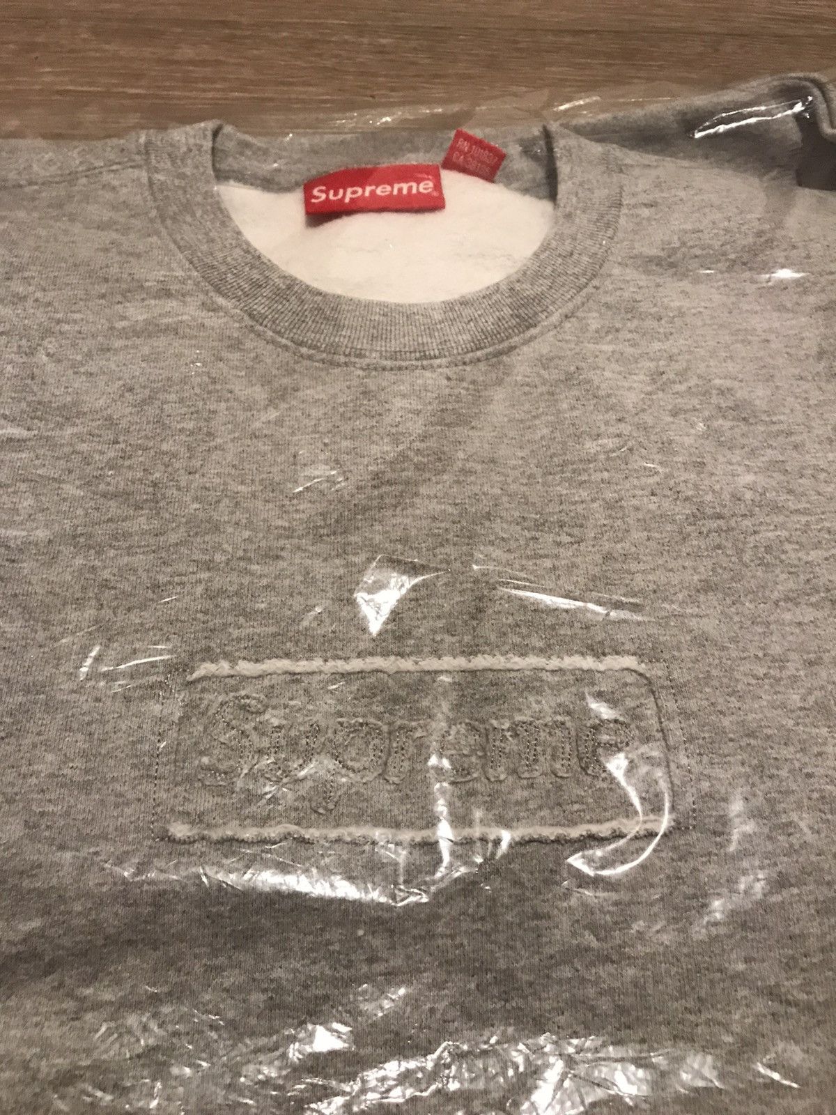 Supreme Supreme Cutout Logo Crewneck Heather Grey Size Large | Grailed 