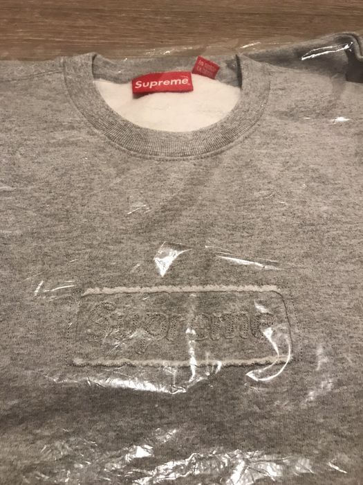 Supreme Supreme Cutout Logo Crewneck Heather Grey Size Large | Grailed