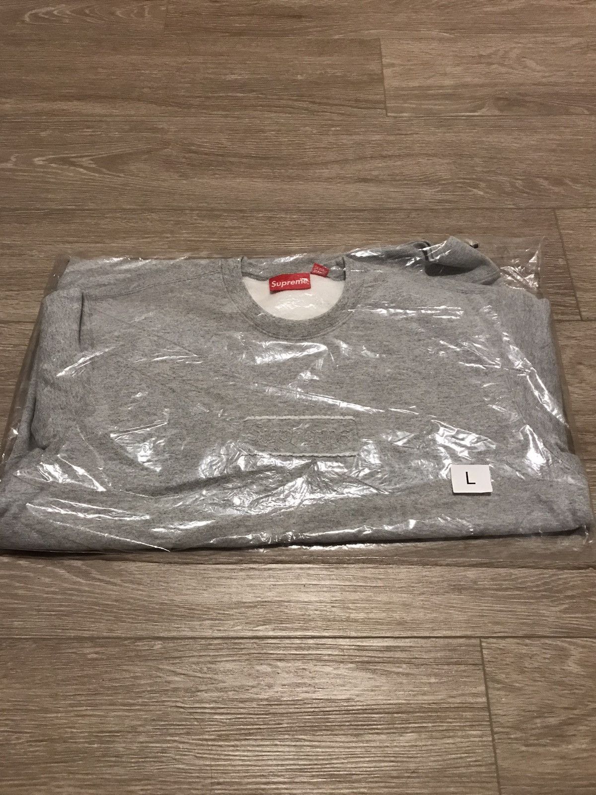 Supreme Supreme Cutout Logo Crewneck Heather Grey Size Large | Grailed 